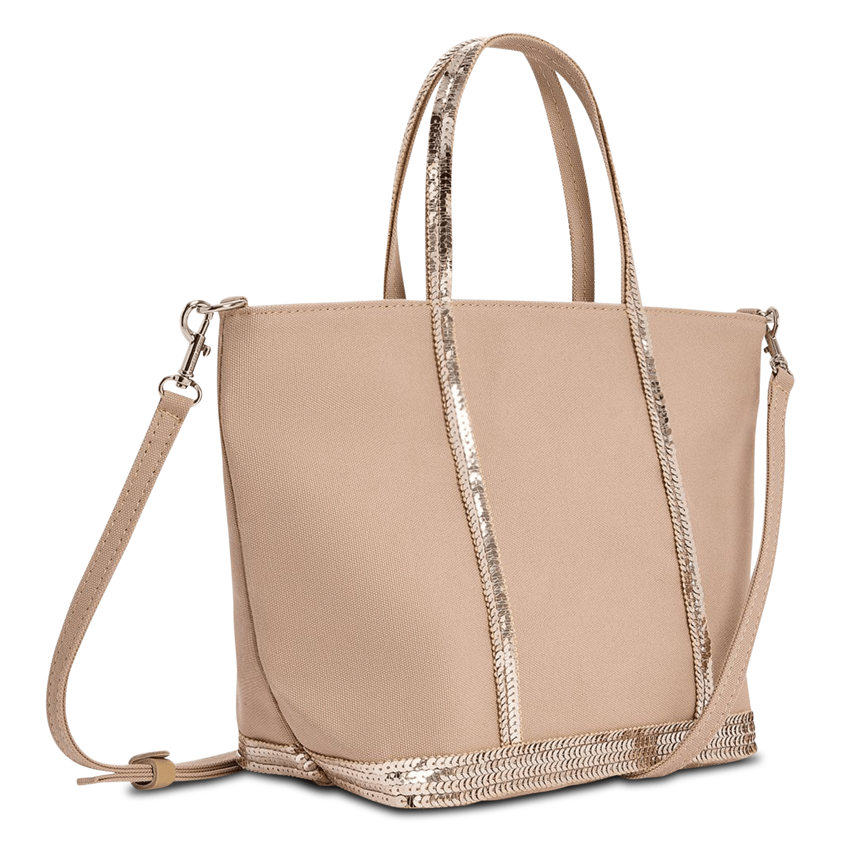 Mini-Shopper aus Baumwolle mit Pailletten VANESSA BRUNO Braun