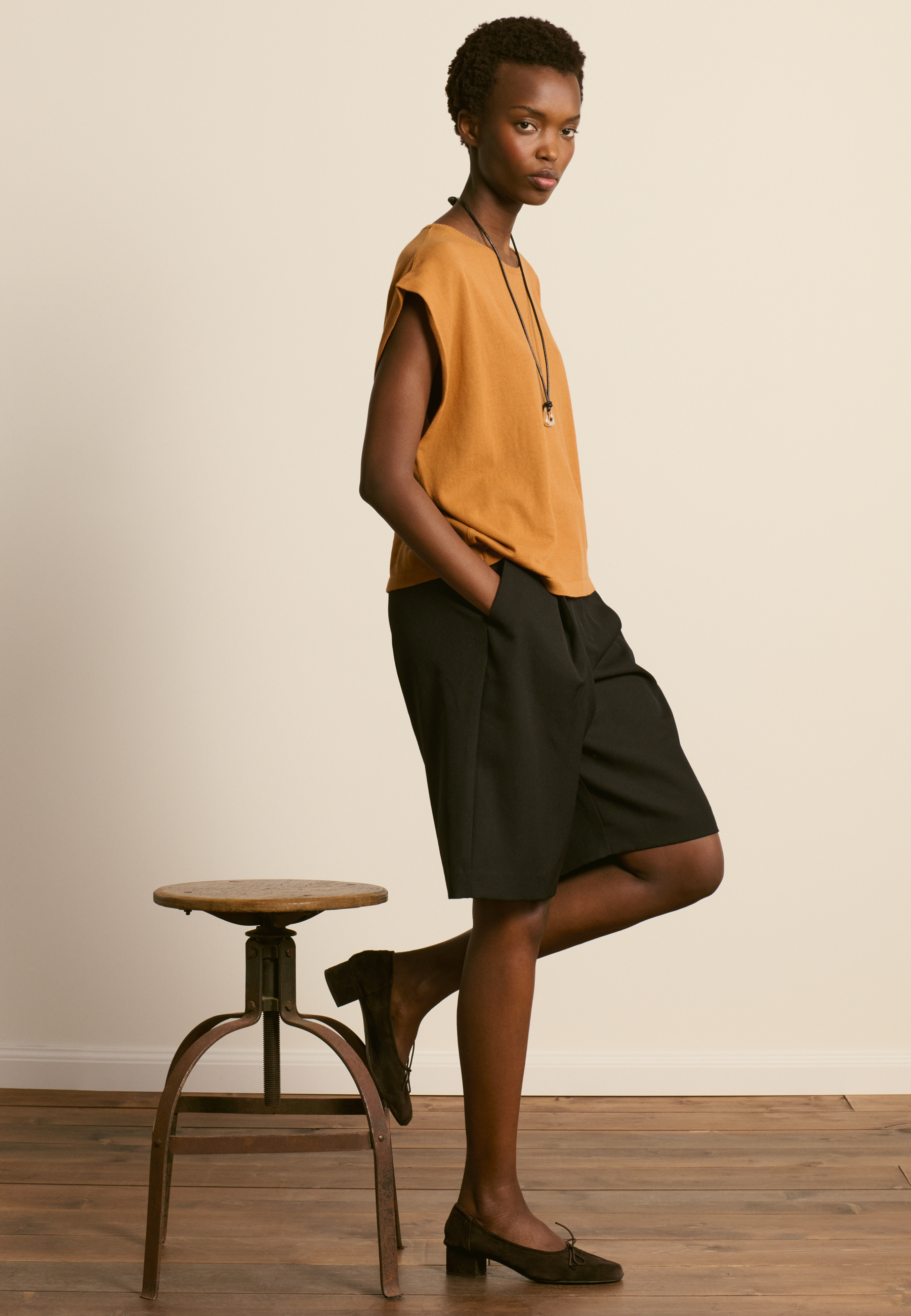 T-shirt en coton biologique MAISON MONTAGUT Marron