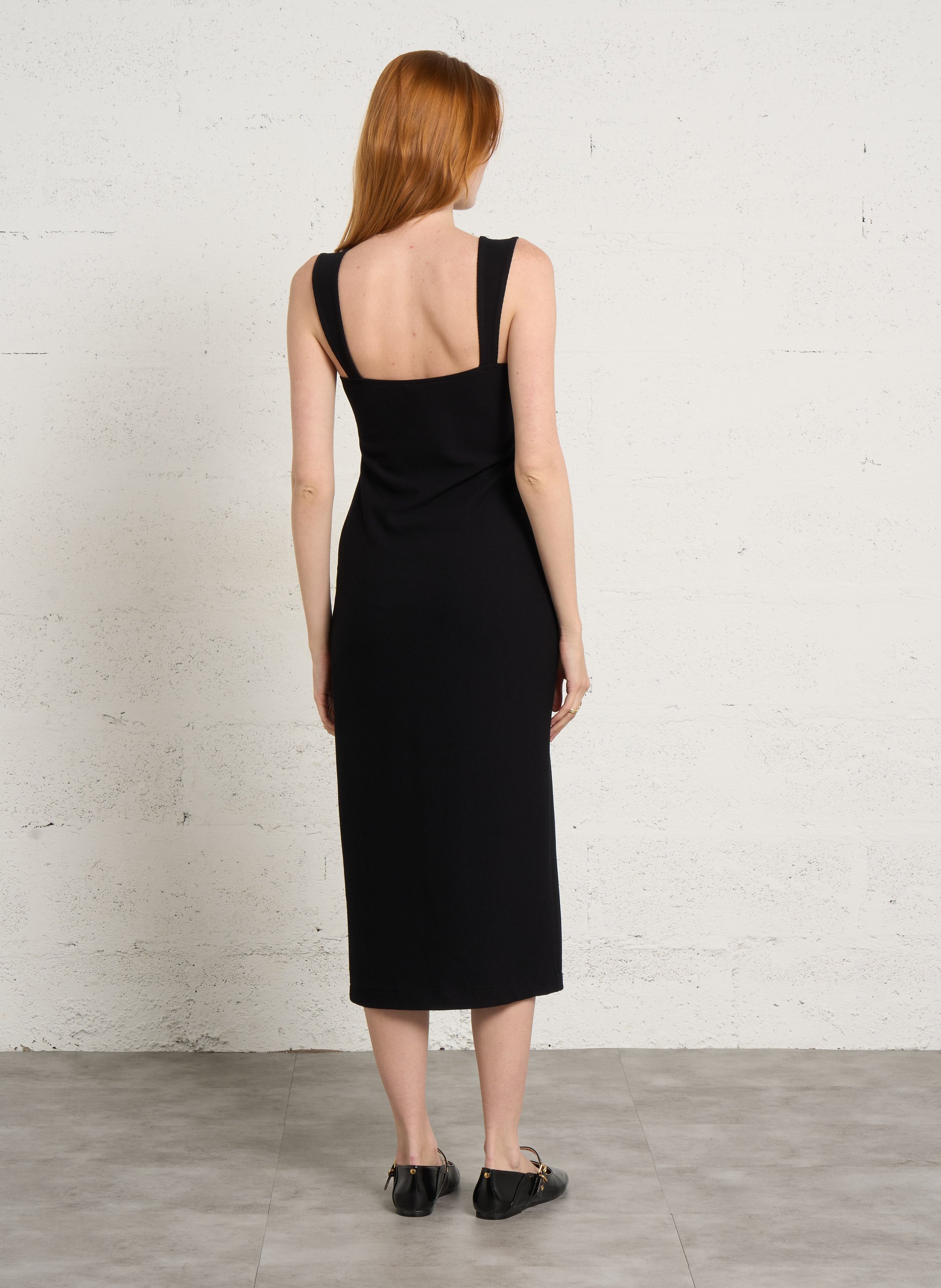Robe midi à fente FLAIR Noir