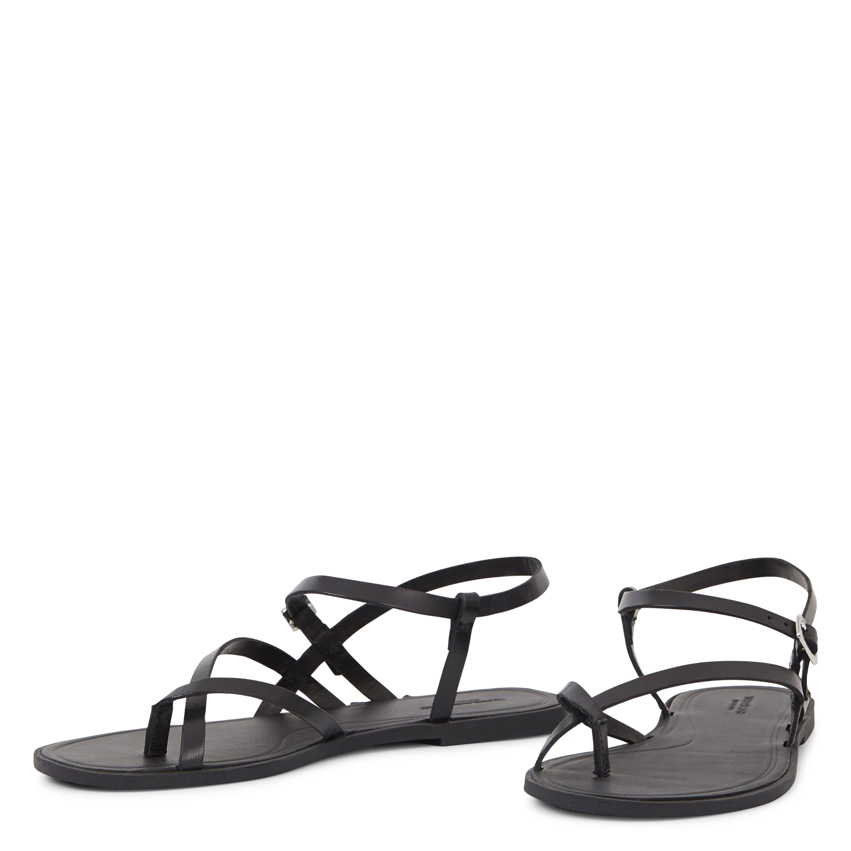 Sandales plates en cuir VAGABOND Noir