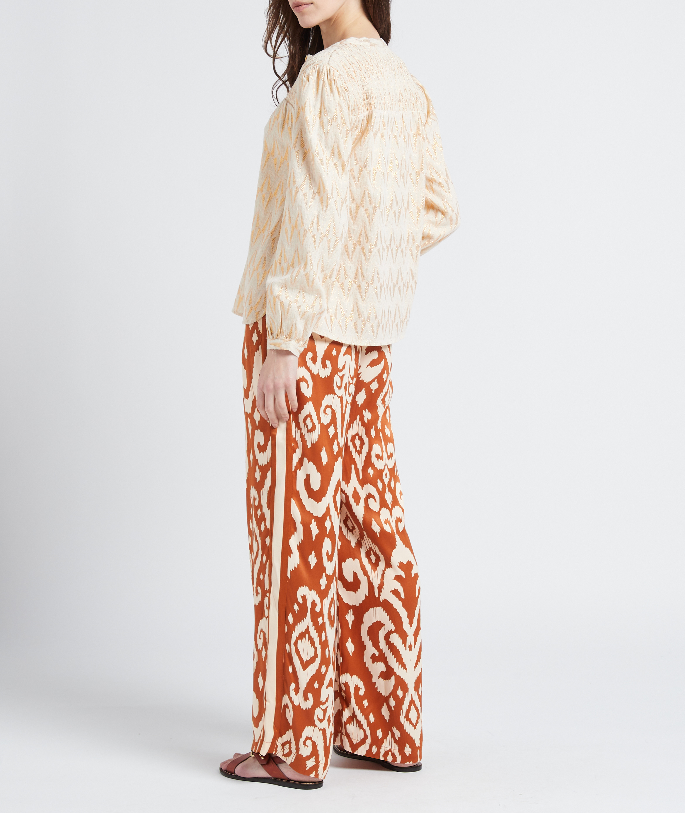 Loose-fit cotton-blend shirt with mandarin collar LA PETITE ETOILE Golden