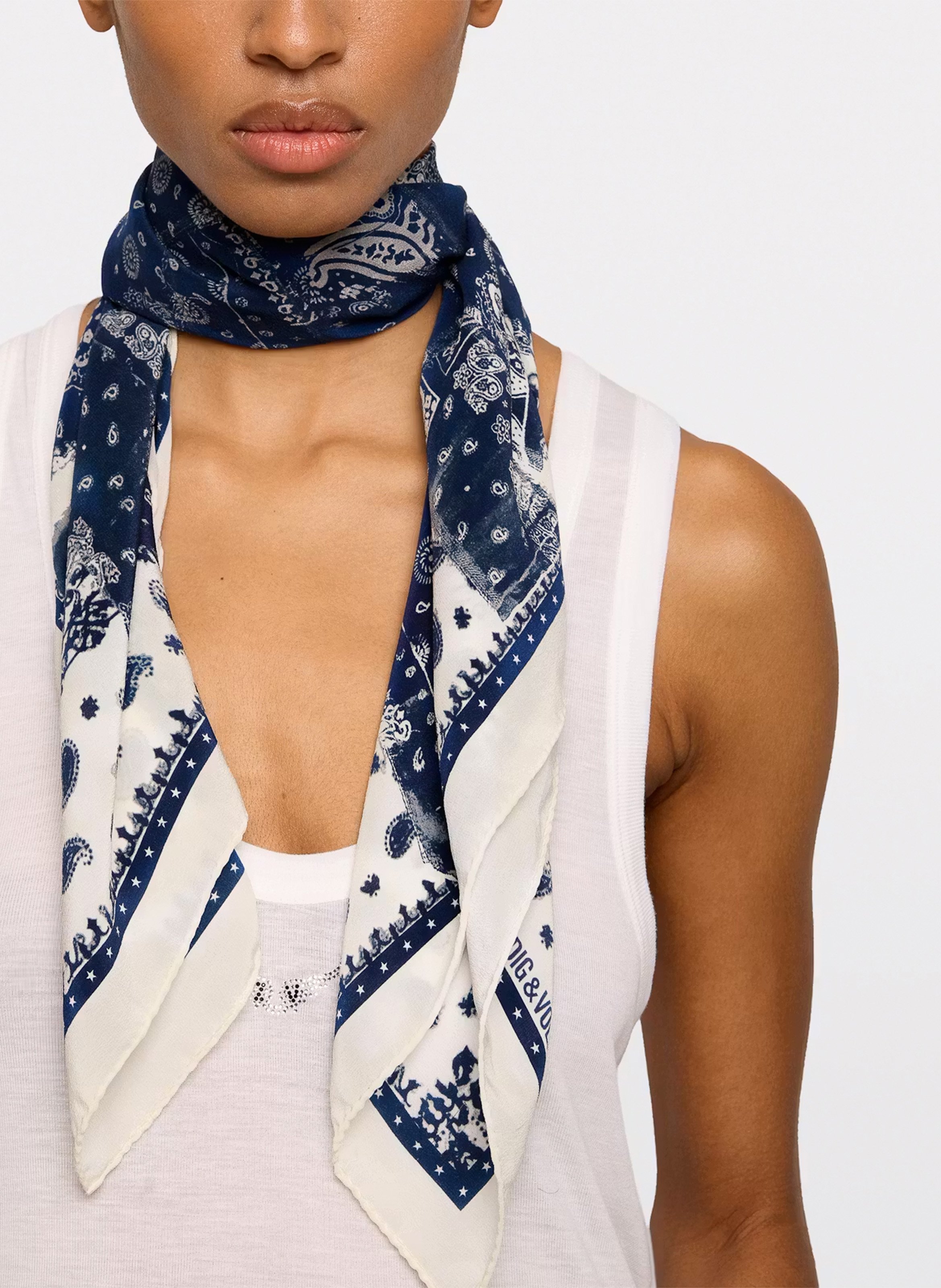 Foulard en soie ZADIG&VOLTAIRE Blanc