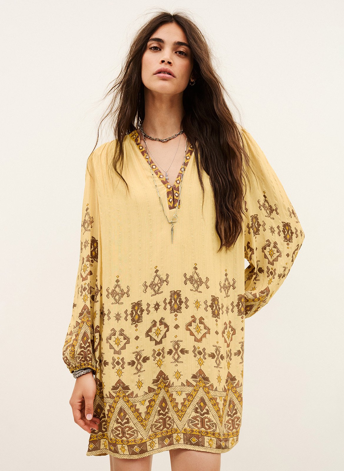 Robe courte imprimée BA&SH Jaune