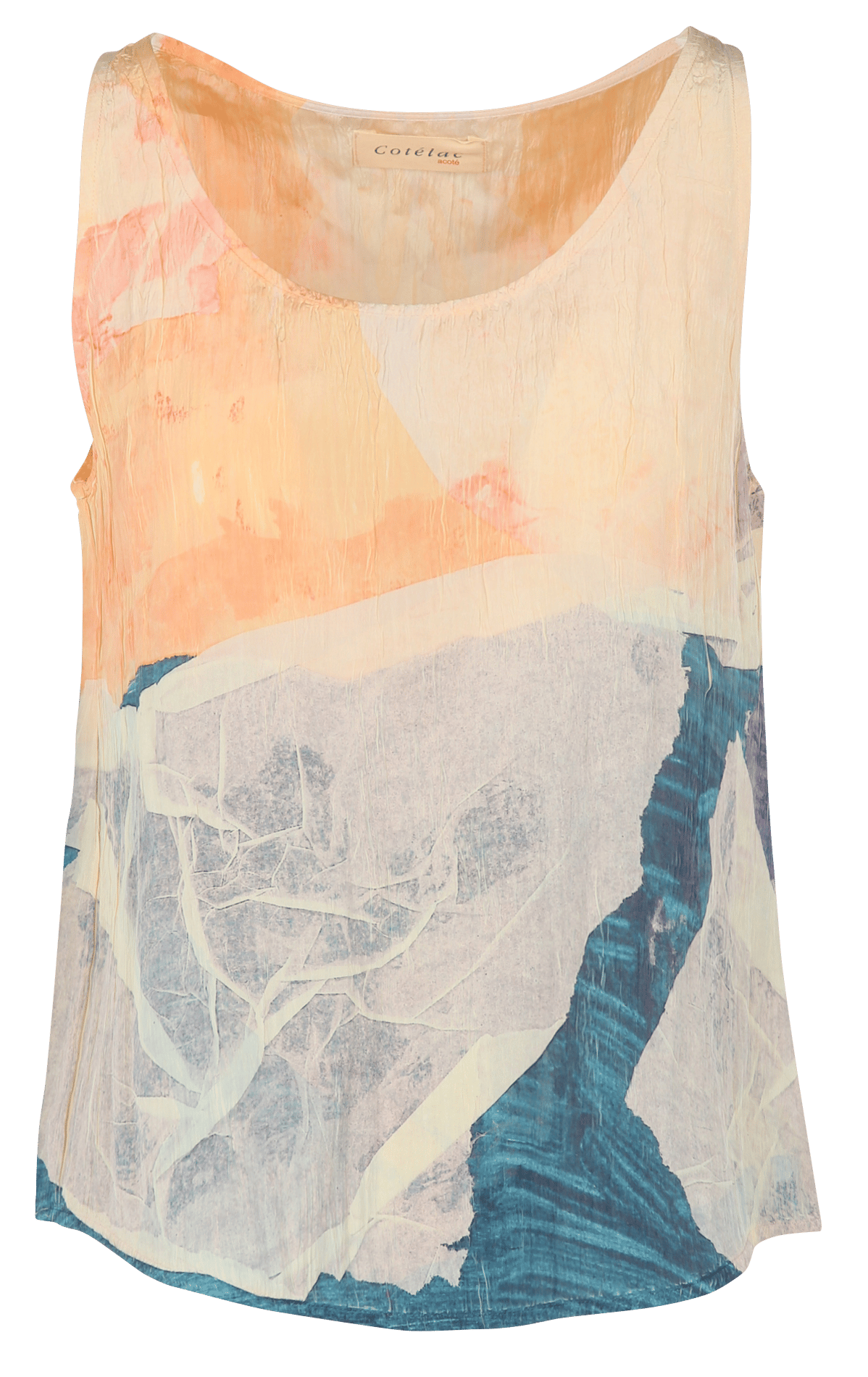 Straight printed round-neck tank top COTELAC ACOTE Multicolored