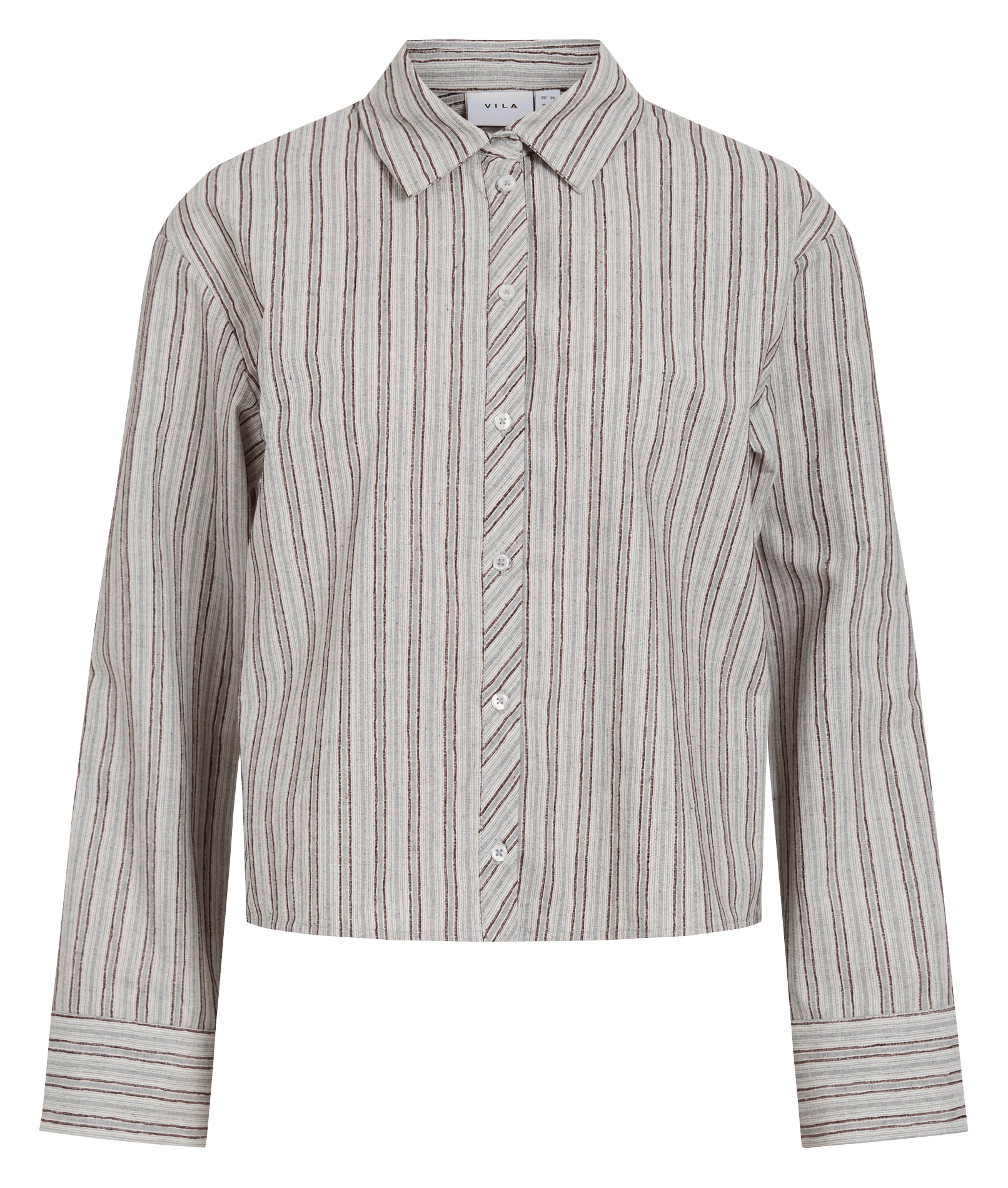 Chemise droite à rayures VILA Gris
