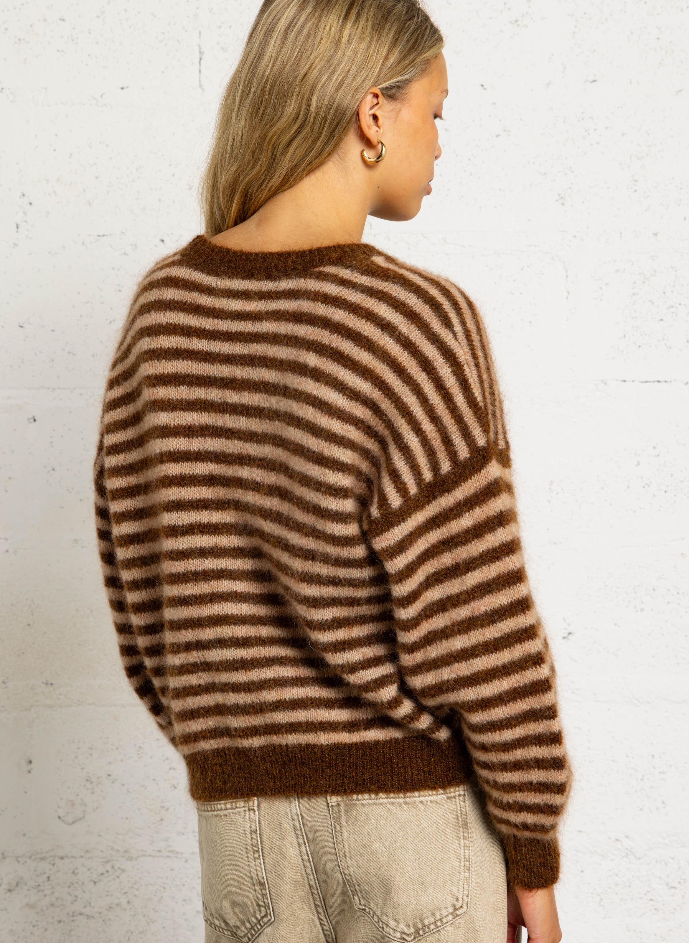 V-neck wool-blend cardigan DES PETITS HAUTS Multicolored