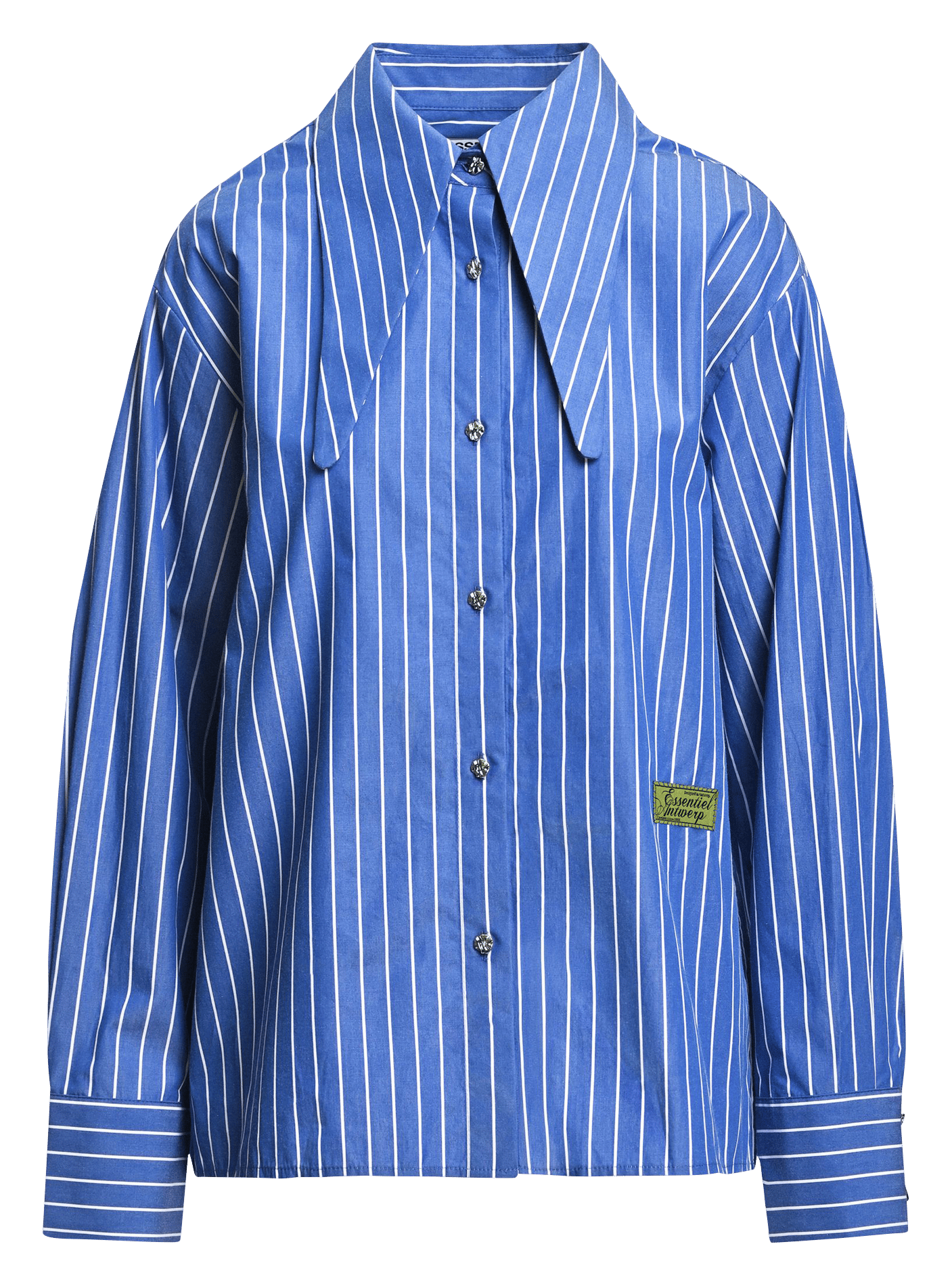 Shirt with pointed collar in organic cotton ESSENTIEL ANTWERP Blue