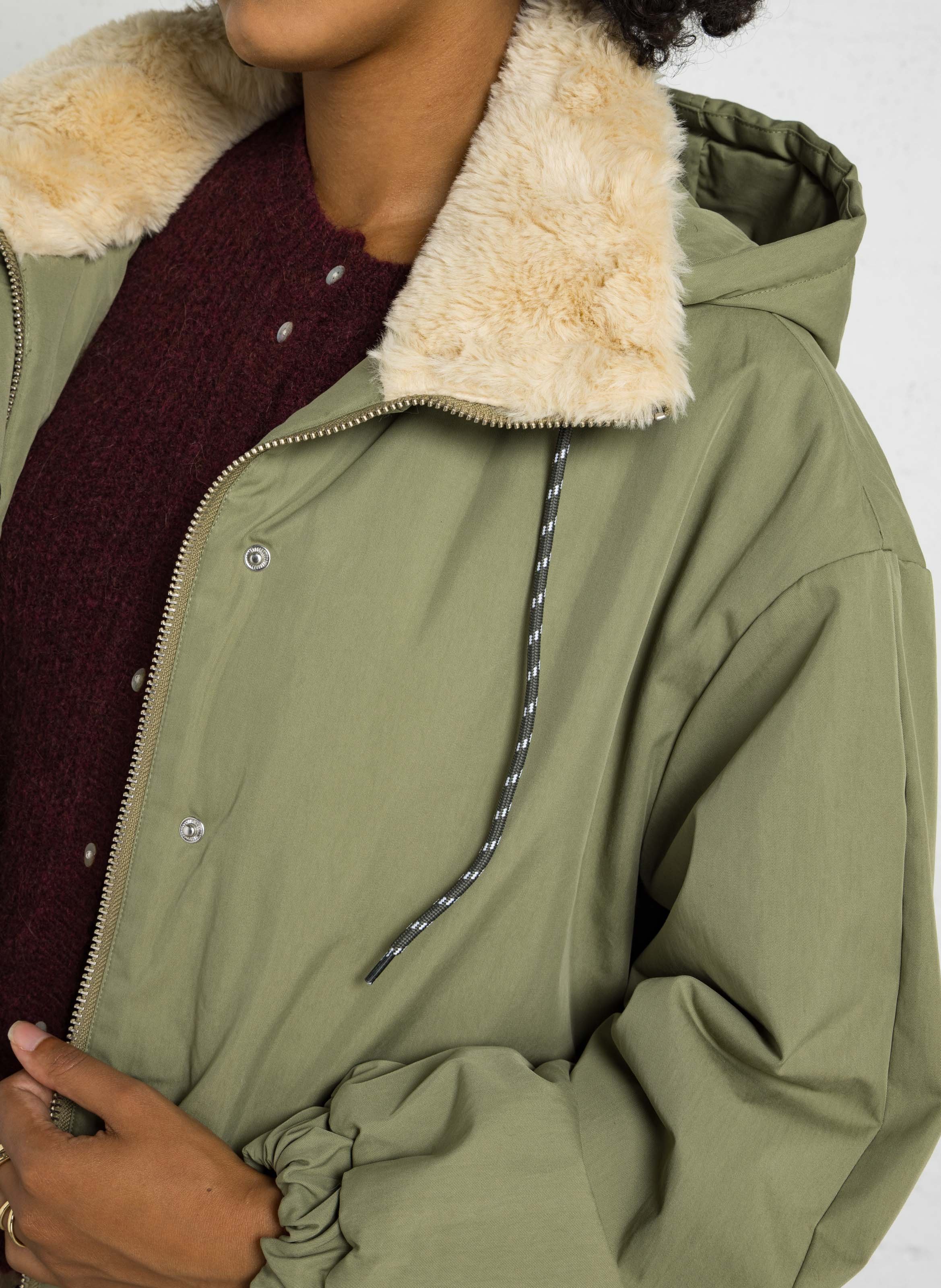 Manteau à capuche en coton BELLEROSE Kaki