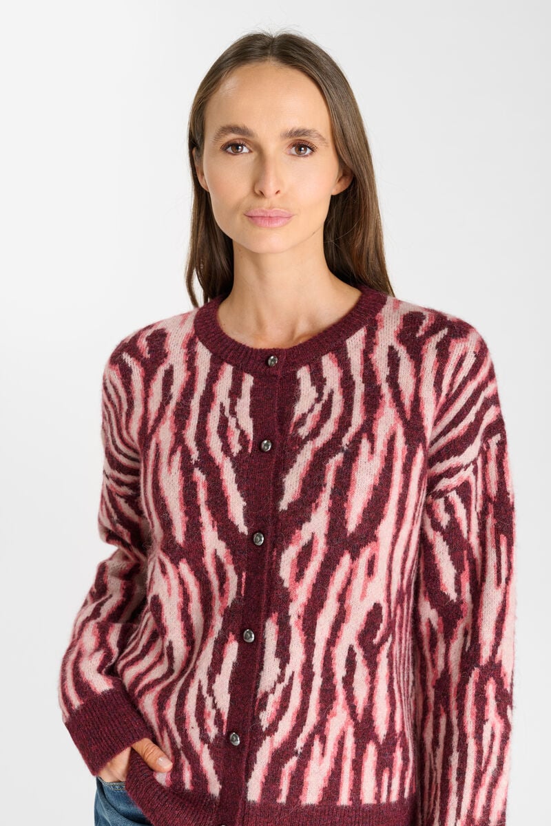 Zebra cardigan LE TEMPS DES CERISES Pink
