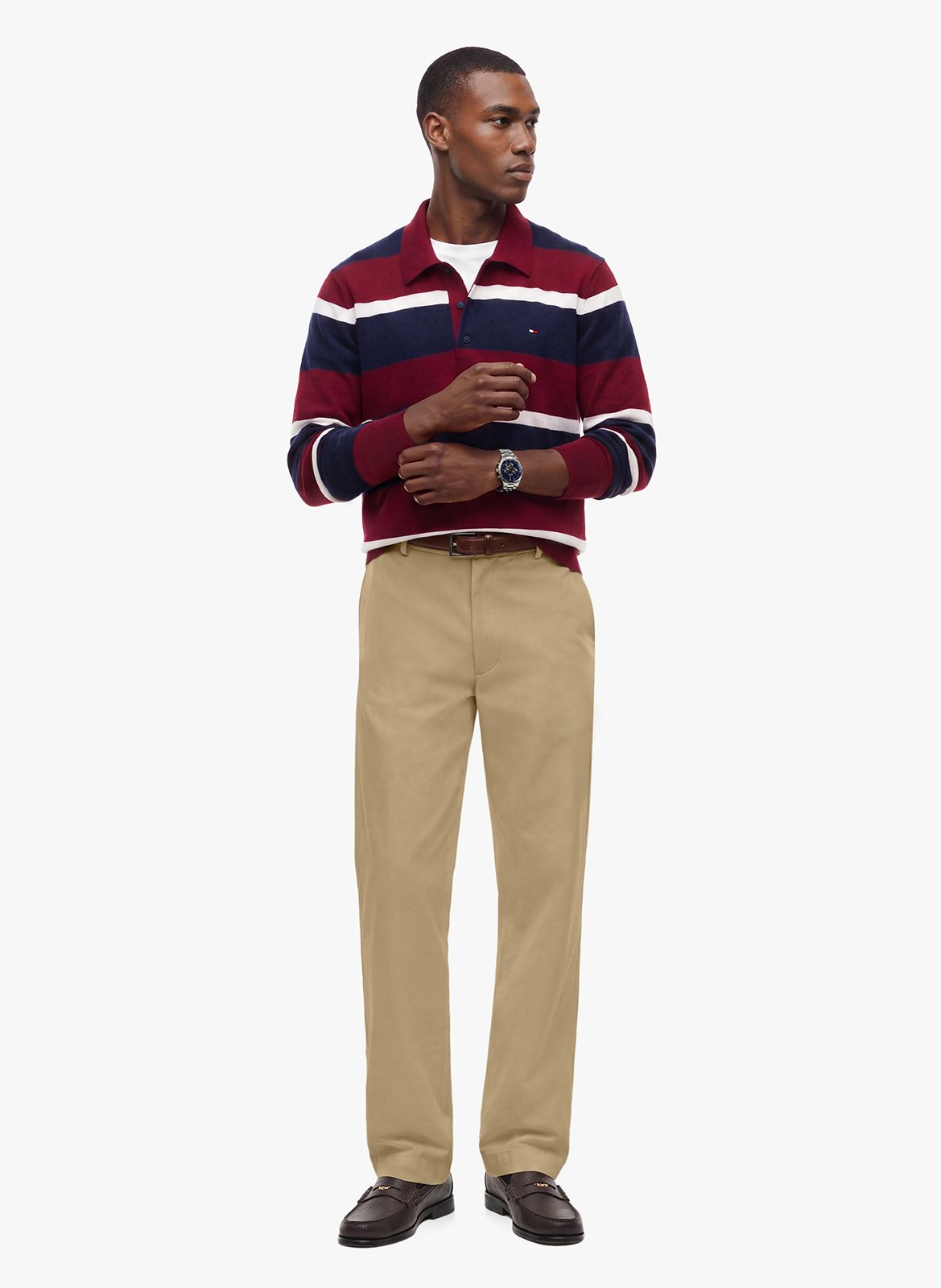 Polo droit en coton bio mélangé TOMMY HILFIGER Bleu