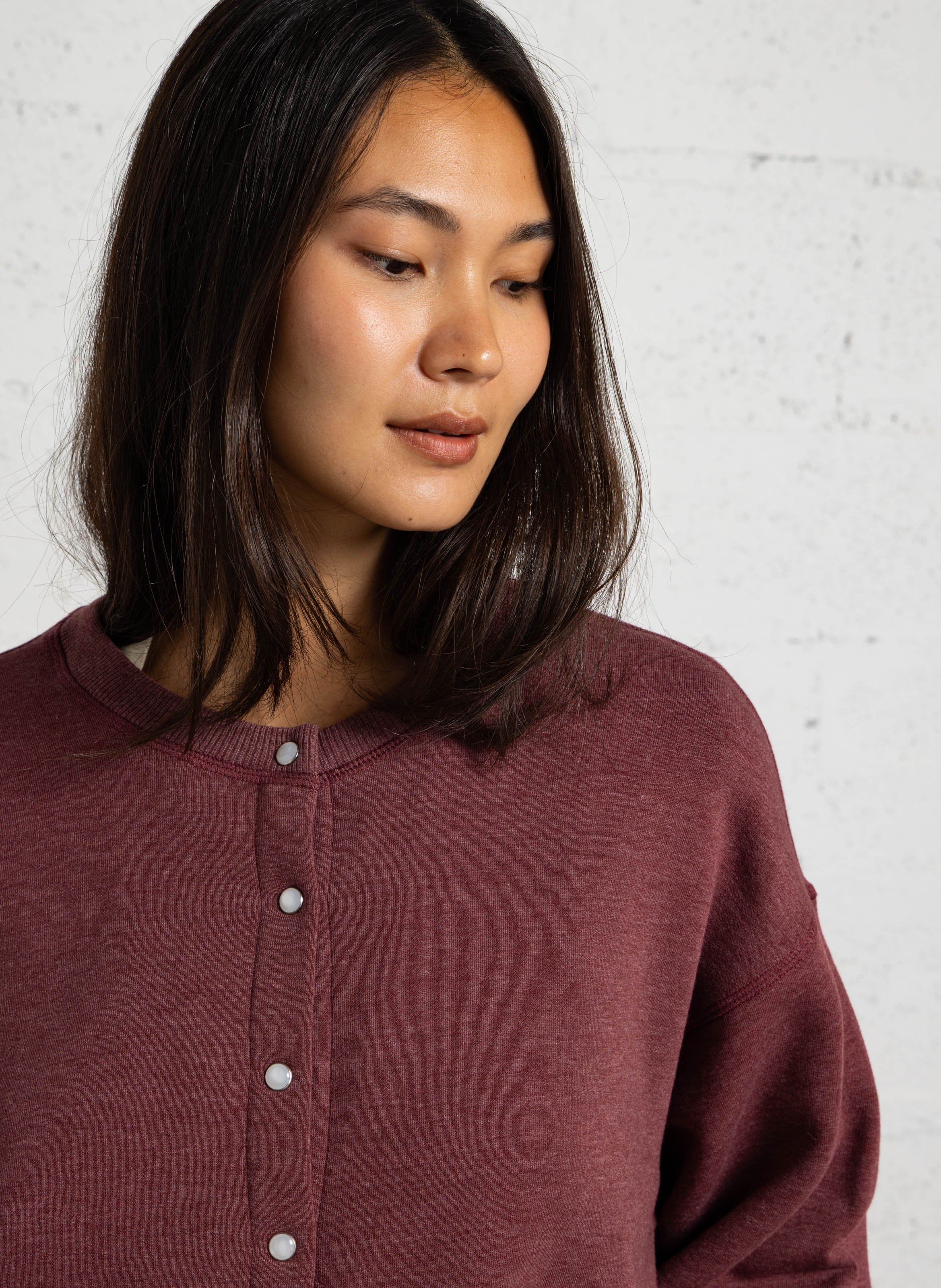 Strickjacke aus Baumwoll-Mix mit Rundhalsausschnitt HOD PARIS Rot
