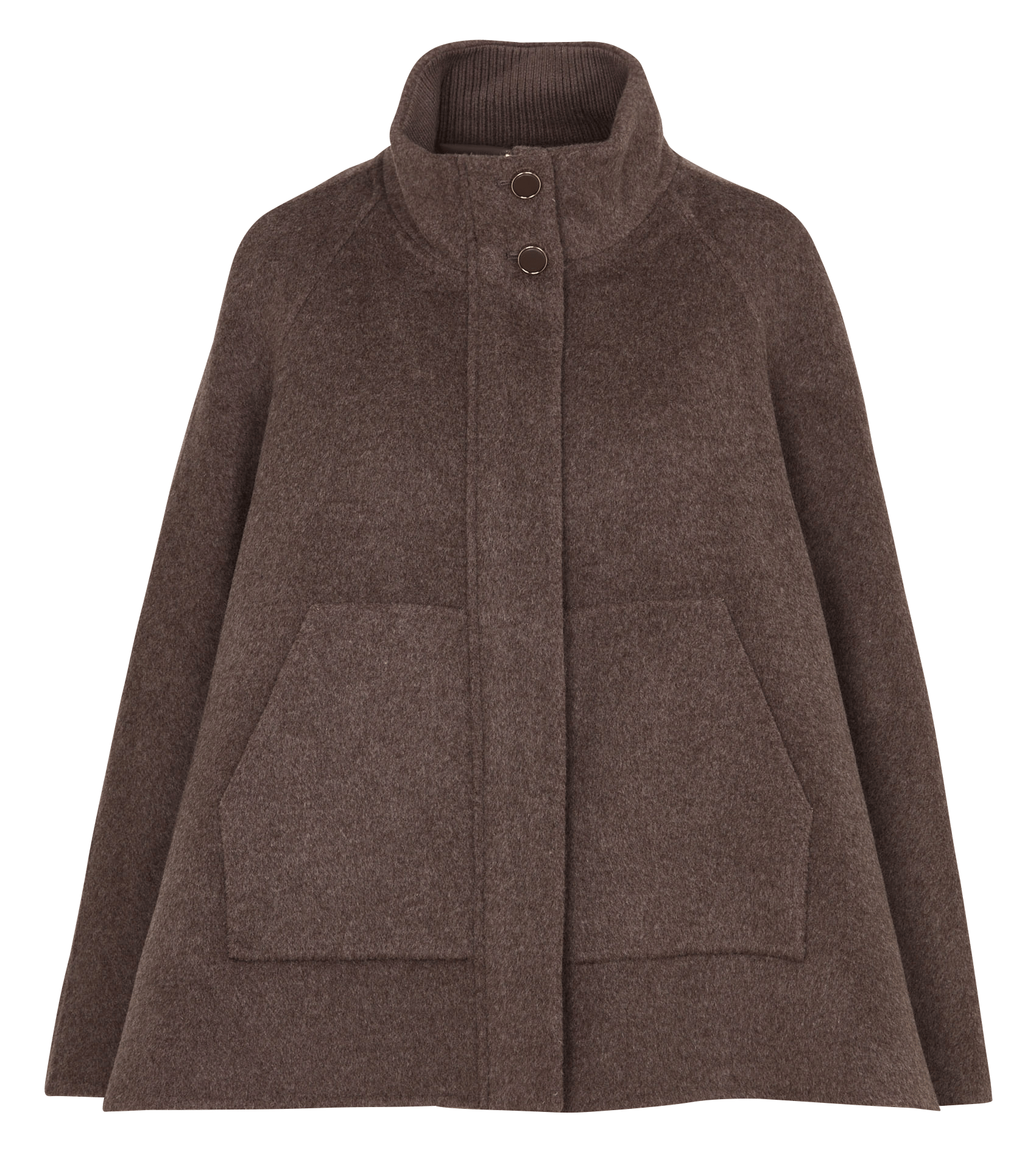 Manteau ample col montant en laine mélangée ZAPA Marron