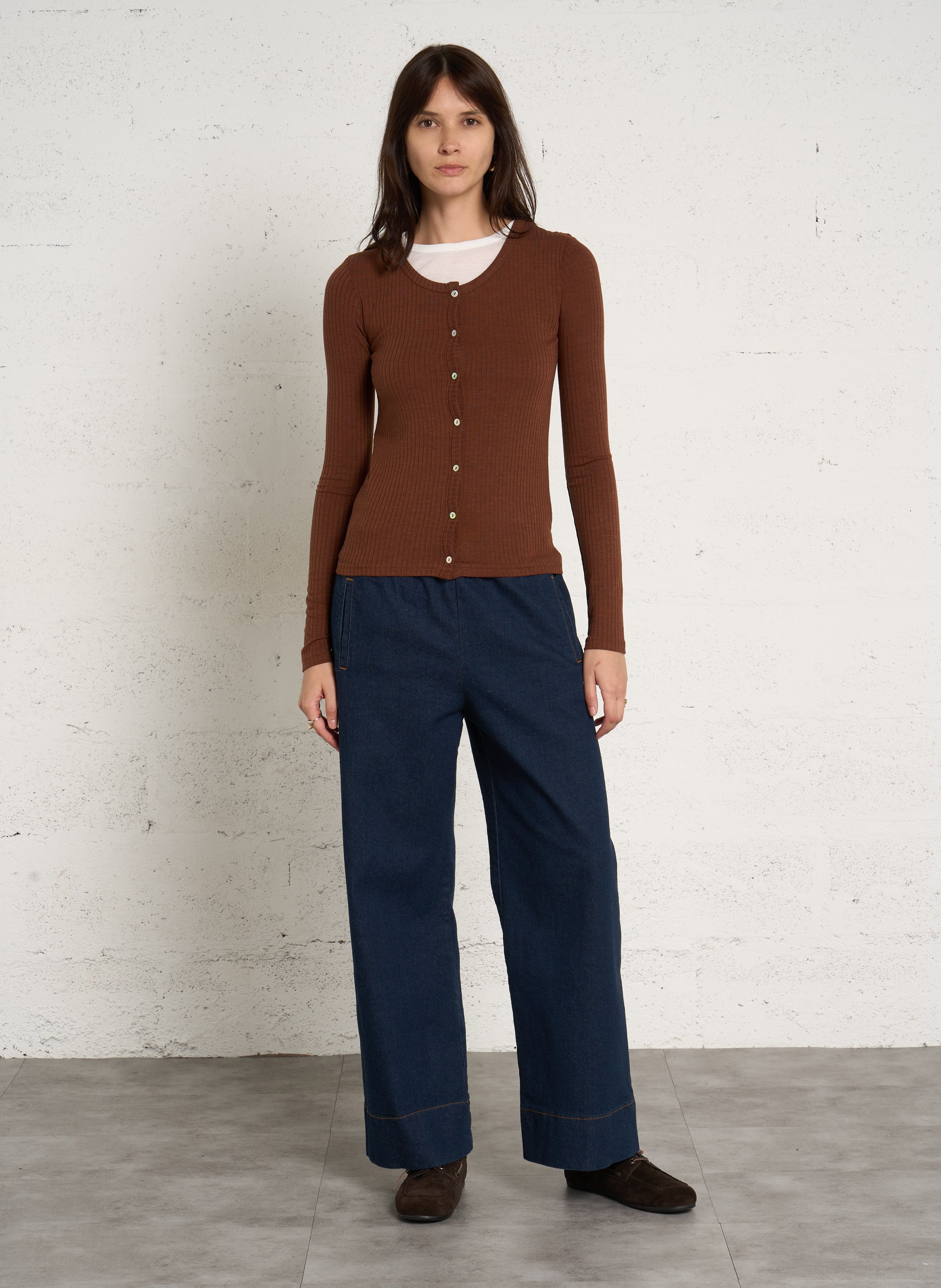 Rechte jeans in ruwe katoenmix HOD PARIS Blauw