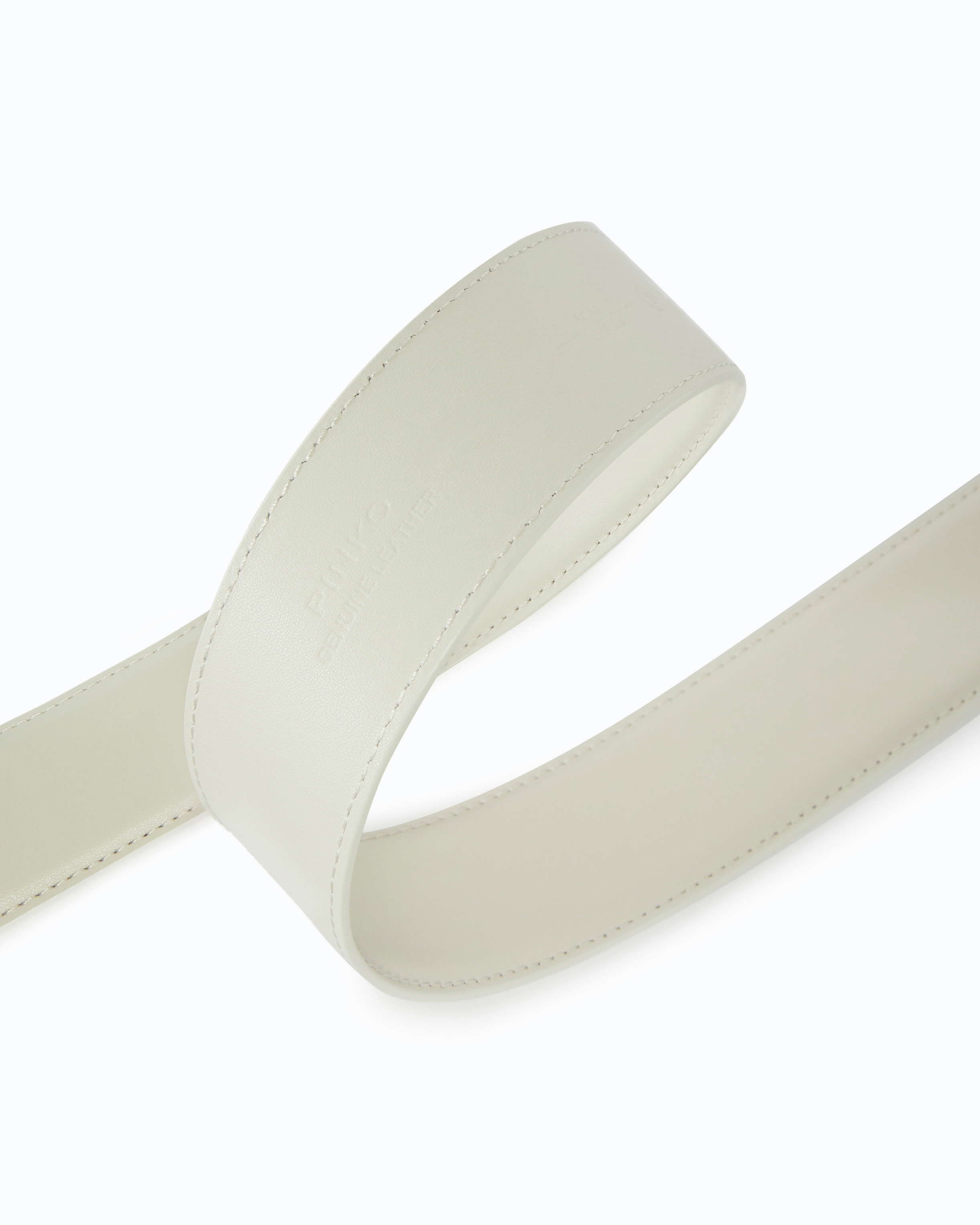 Ceinture large love birds en cuir 4cm PINKO Blanc