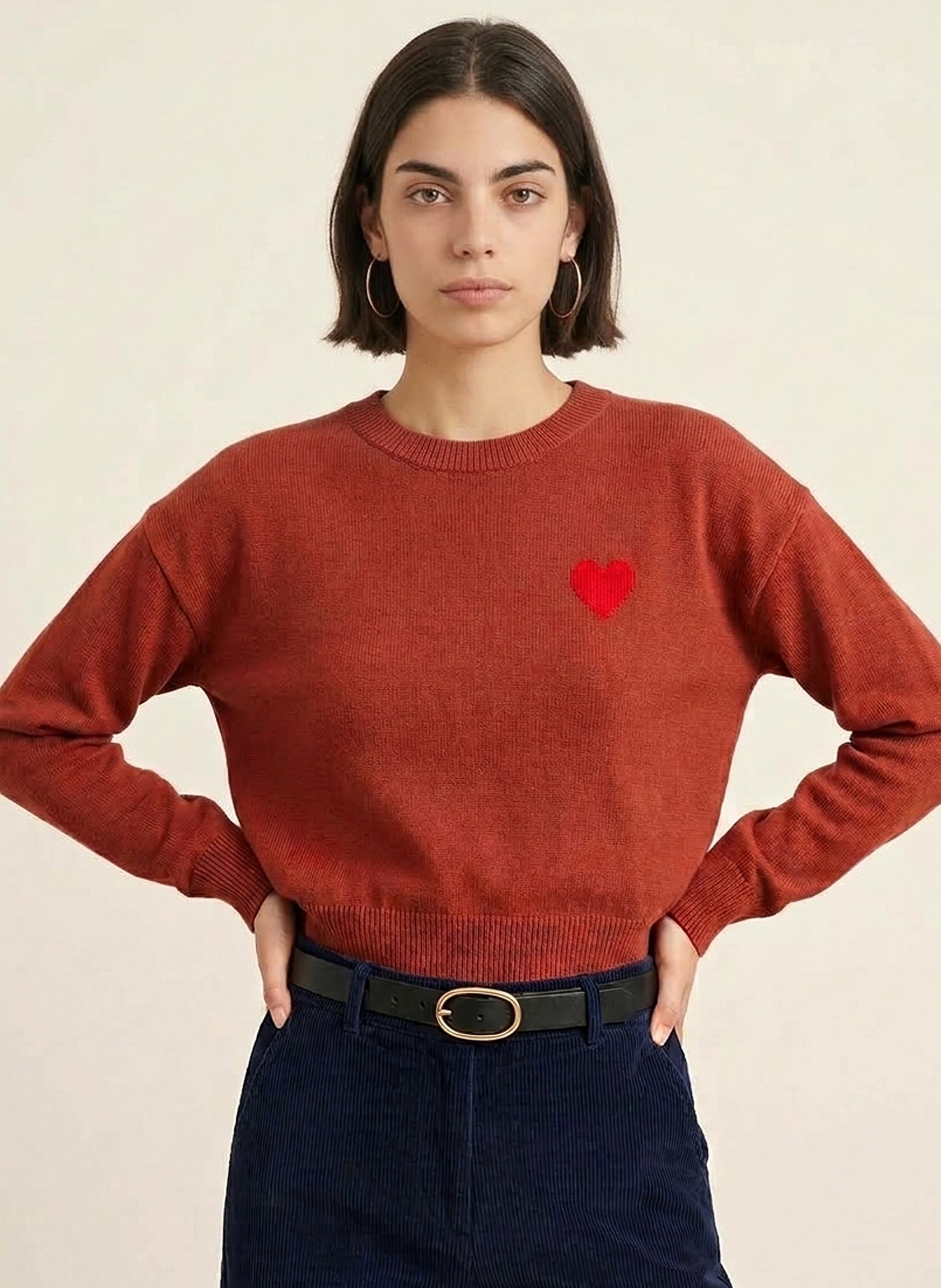 Ribbed crew-neck wool-blend sweater KOOKAI Pink