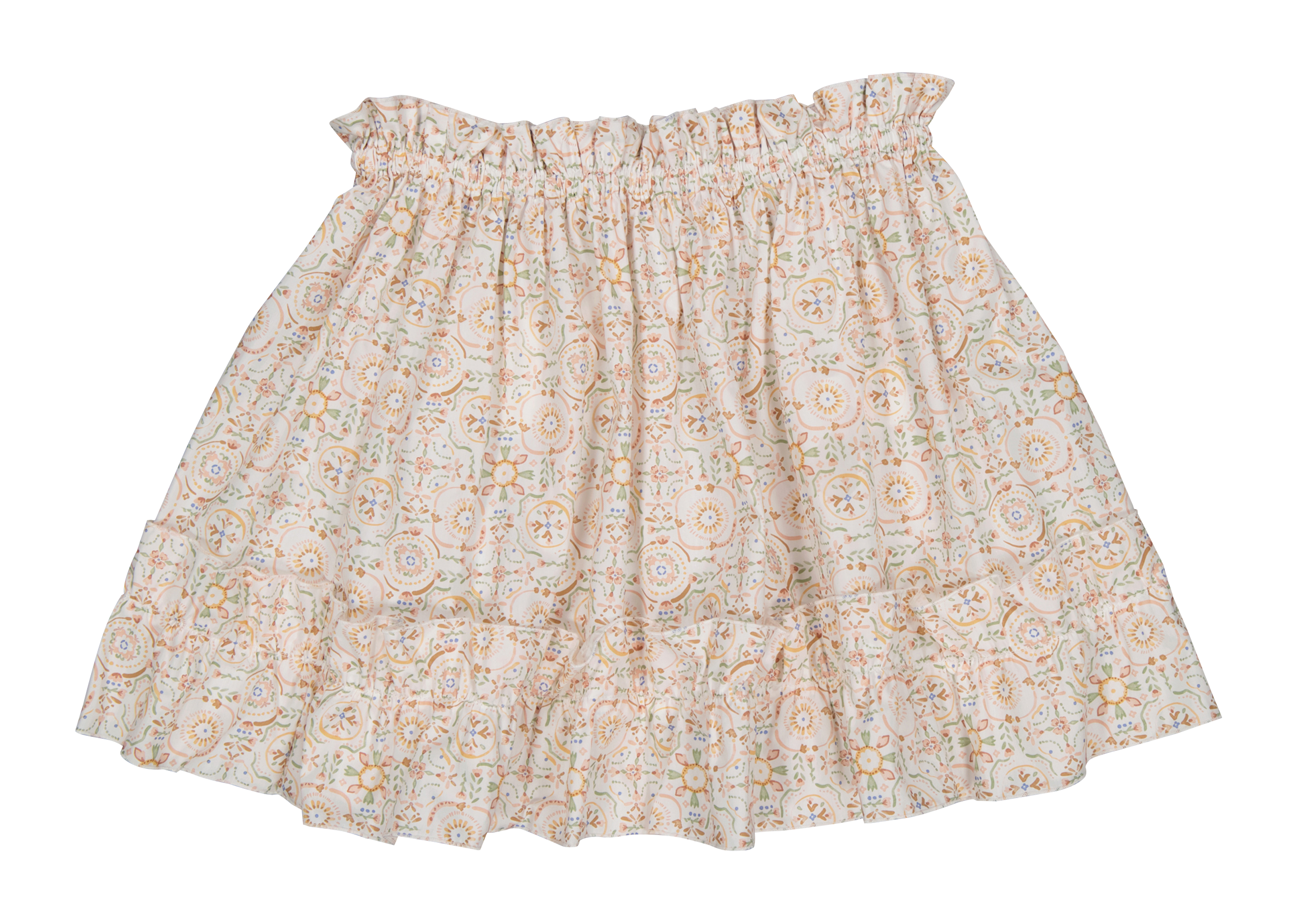 Jupe courte volantée en coton bio PETITE LUCETTE Beige