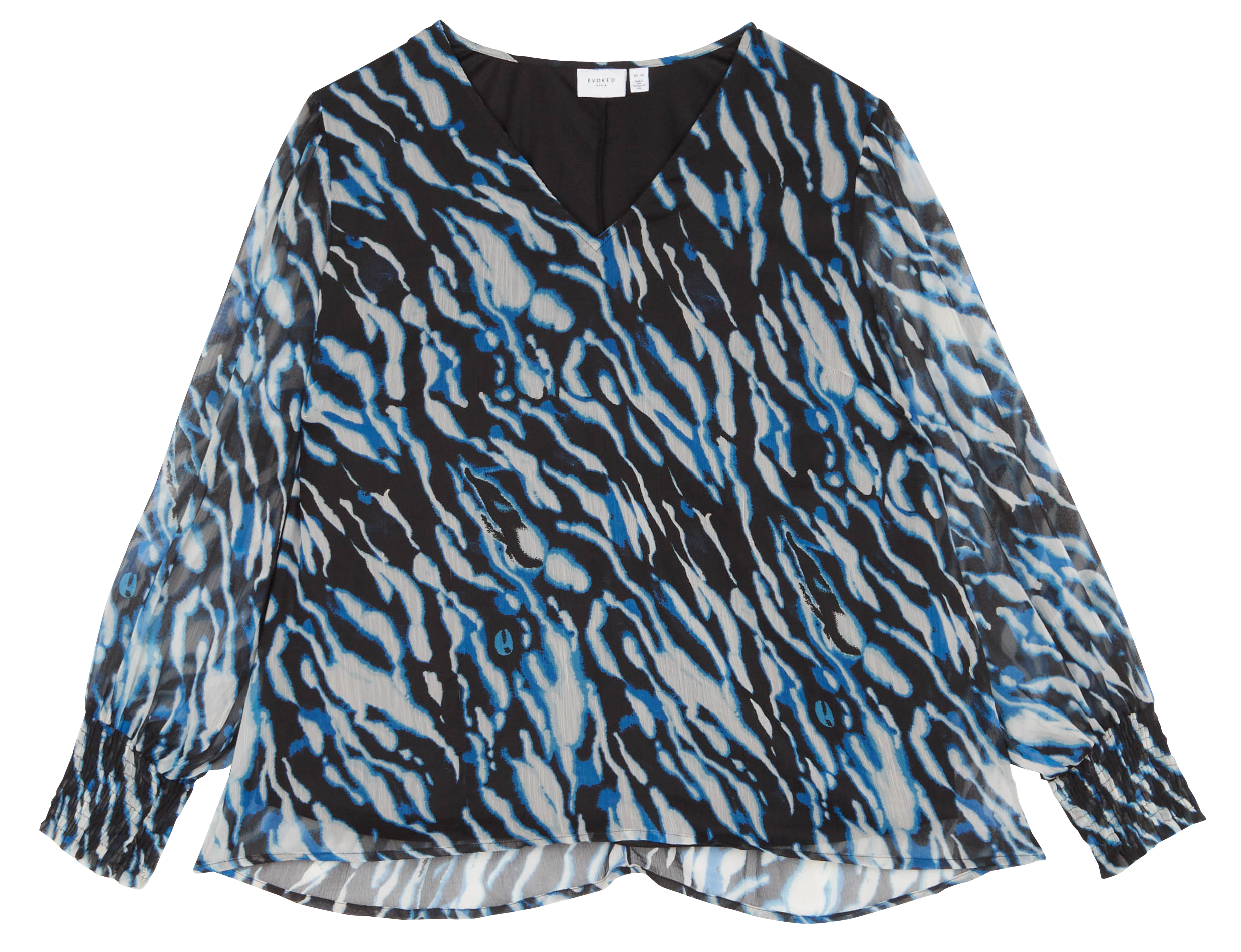 Top col V imprimé EVOKED Noir