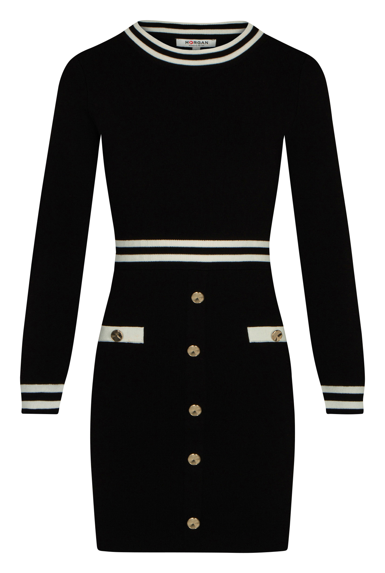 Robe pull courte ajustée  MORGAN Noir