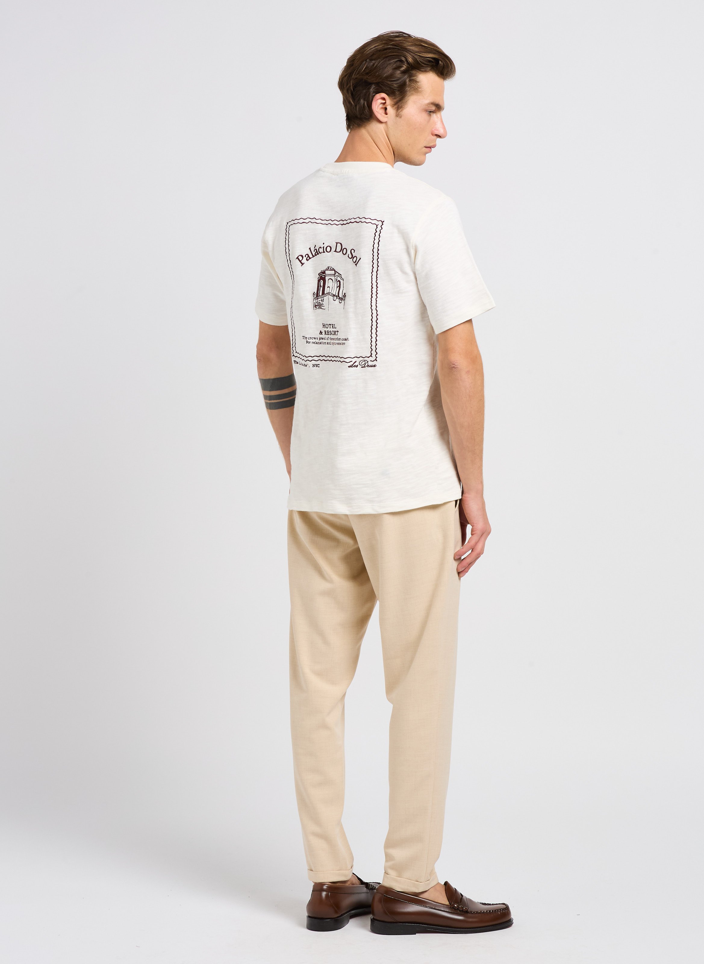 Pantalon de costume en fibres recyclées mélangées LES DEUX Marron