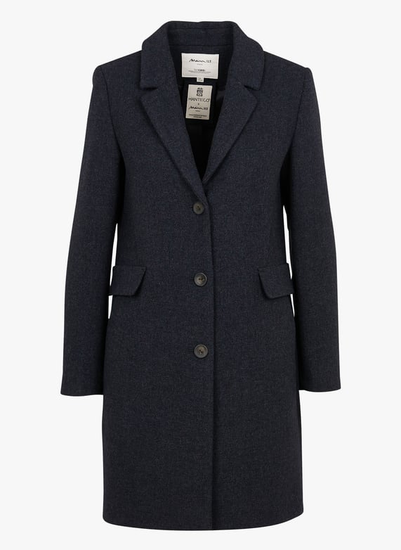 Manteau col tailleur en laine mélangée Anabelle Gris Maison 123