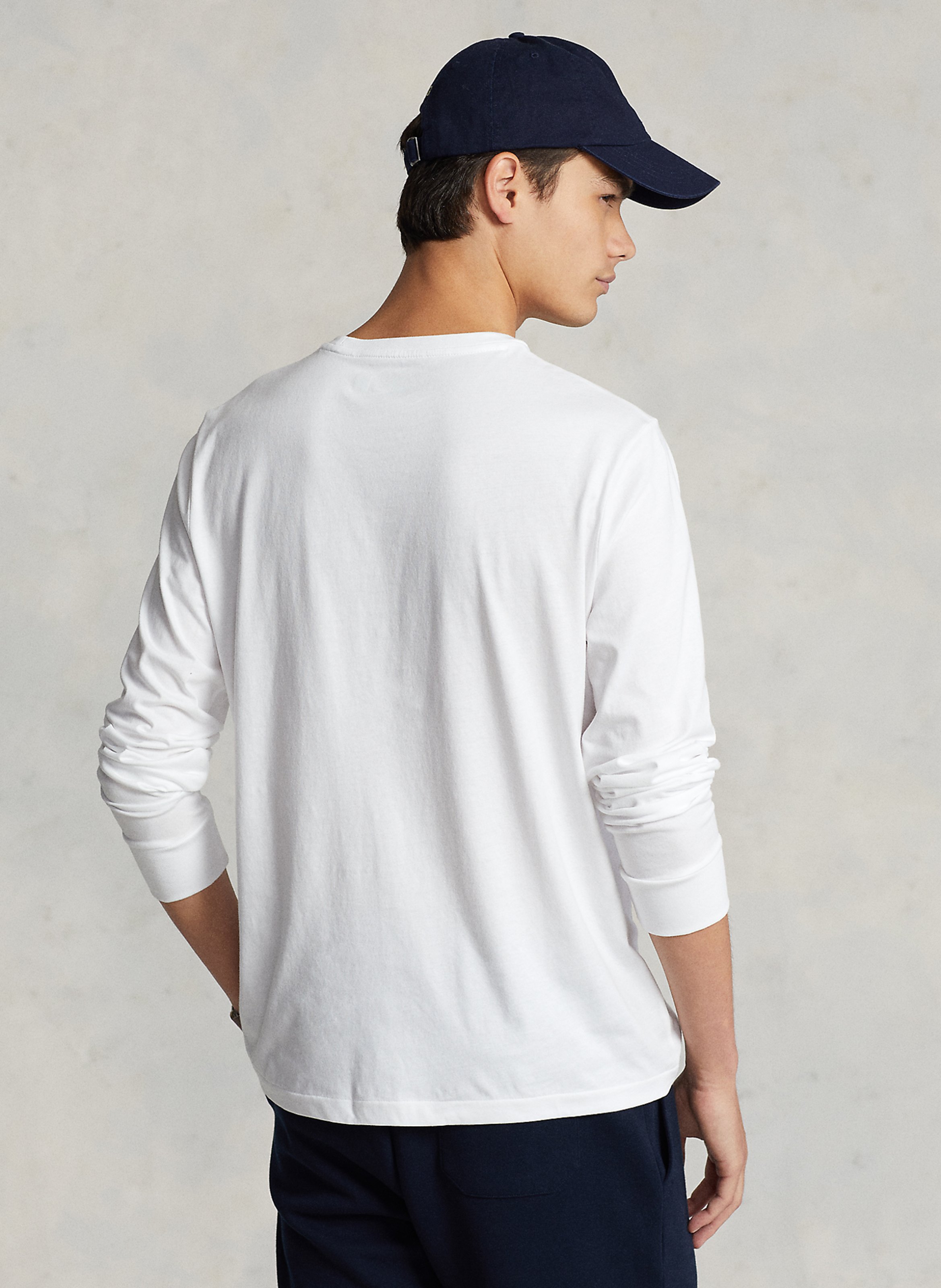 Tee-shirt col rond slim-fit en coton POLO RALPH LAUREN Blanc