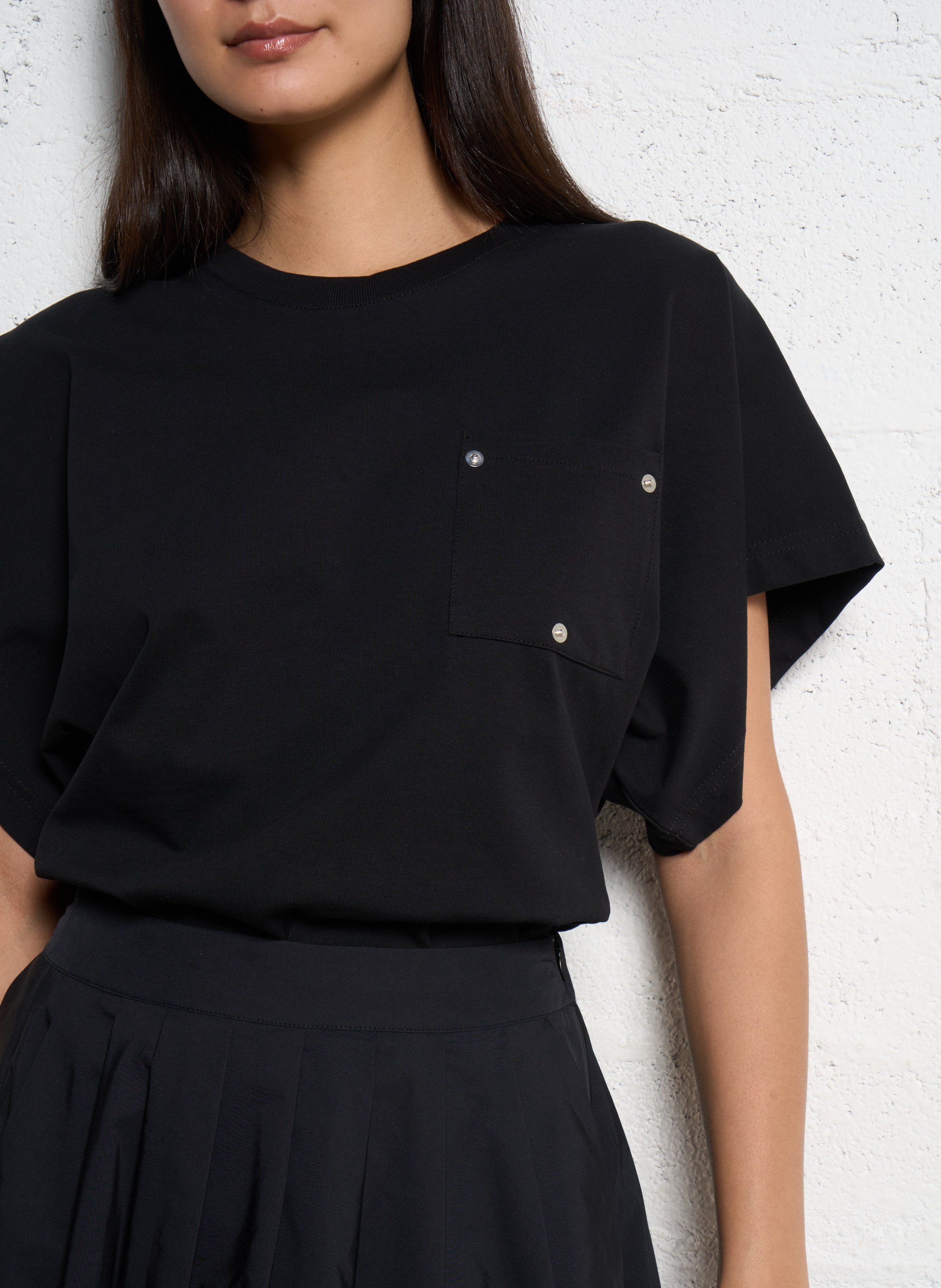 Oversized cotton T-shirt BERENICE Black