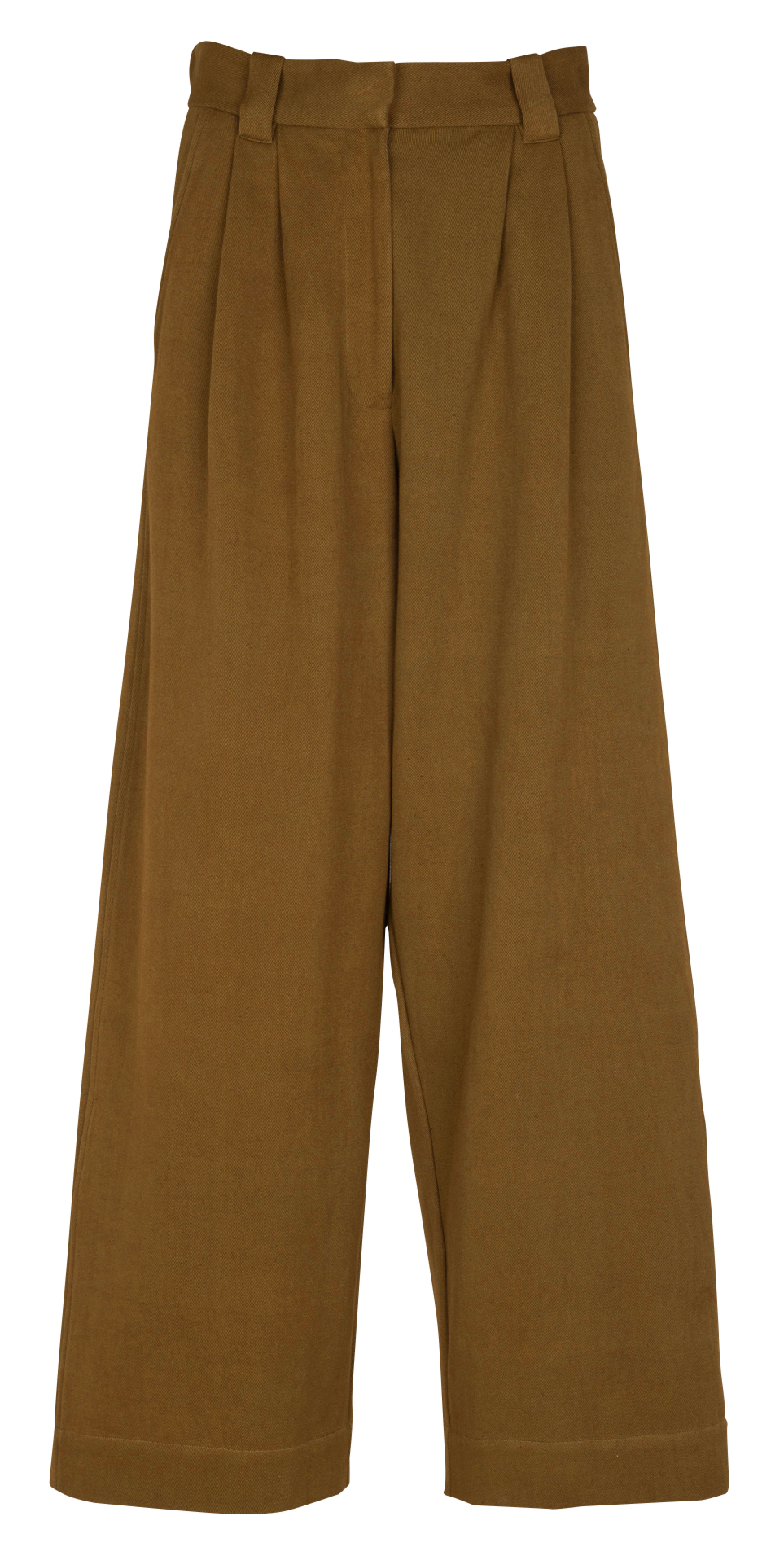 Pantalon large à pinces taille haute V DE VINSTER Kaki