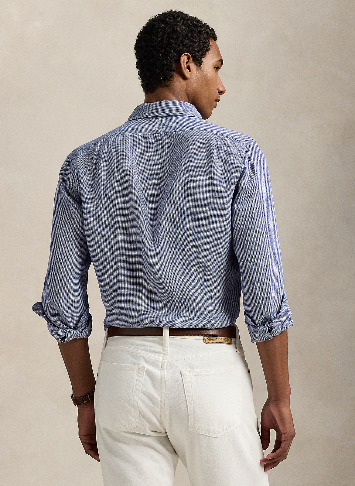 Chemise col classiqie en lin POLO RALPH LAUREN Bleu