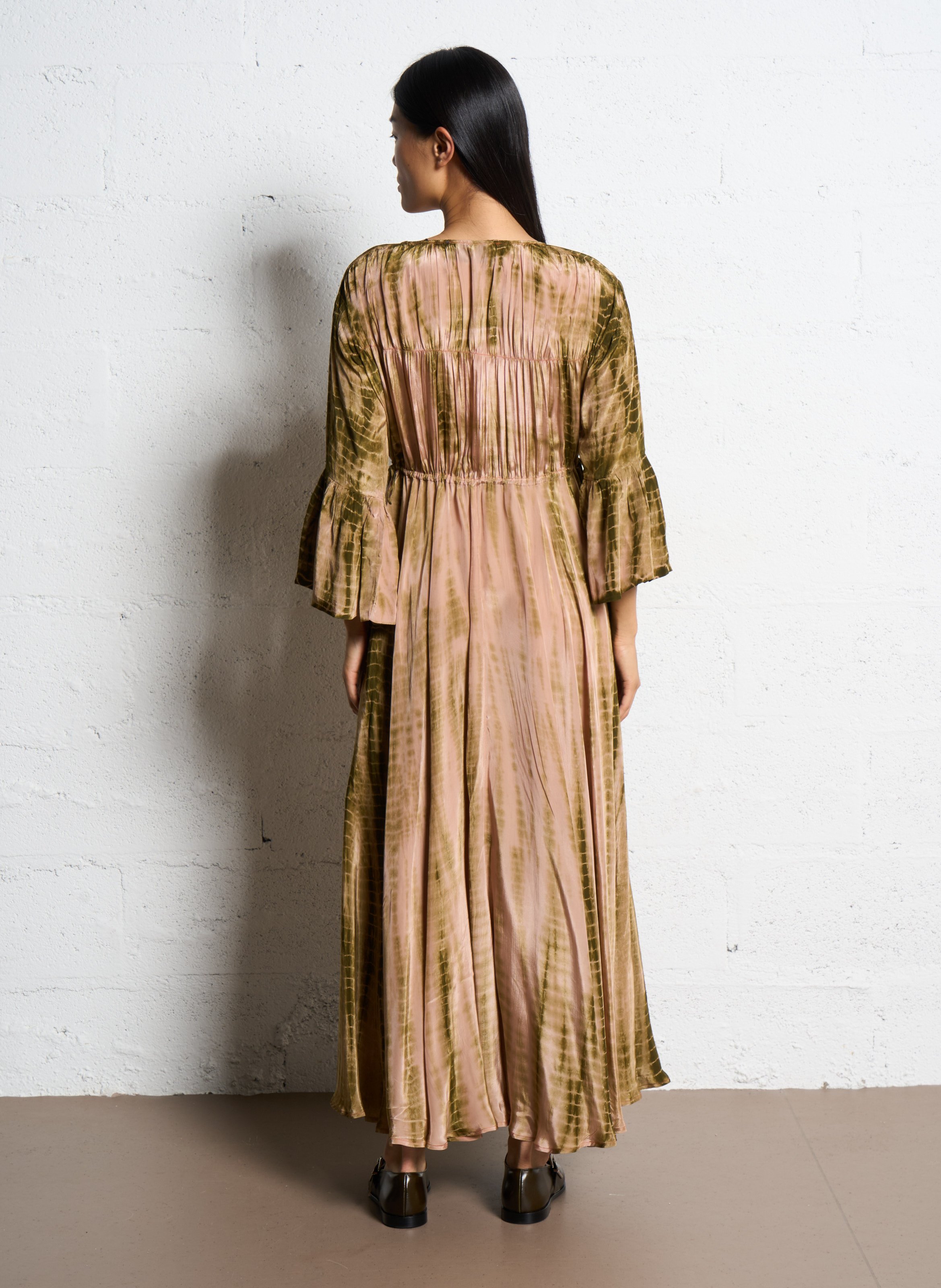 Robe longue col v imprimée MES DEMOISELLES Multicolore