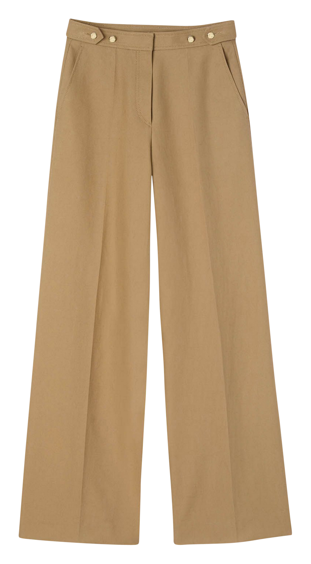 Wide cotton tailored trousers SANDRO Beige