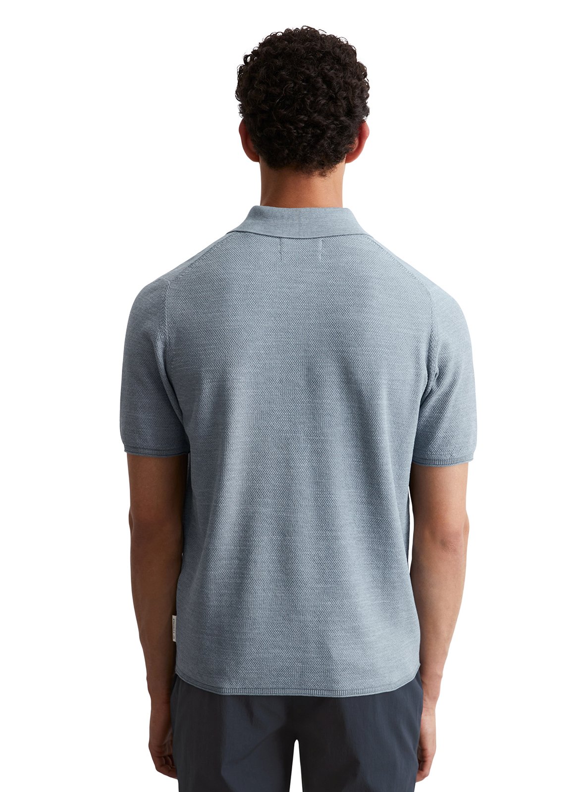 Top col polo en coton MARC O'POLO Bleu