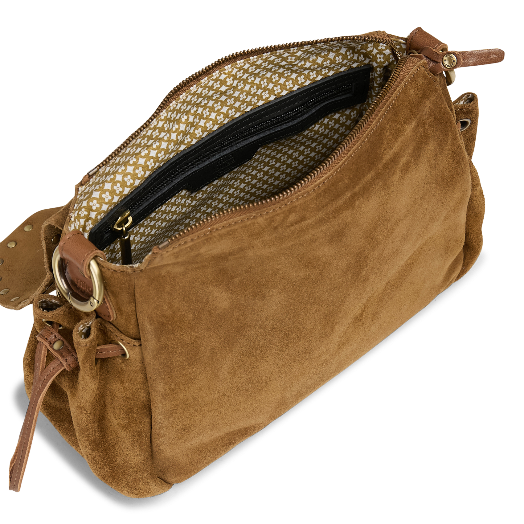 Leren schoudertas MILA LOUISE Beige