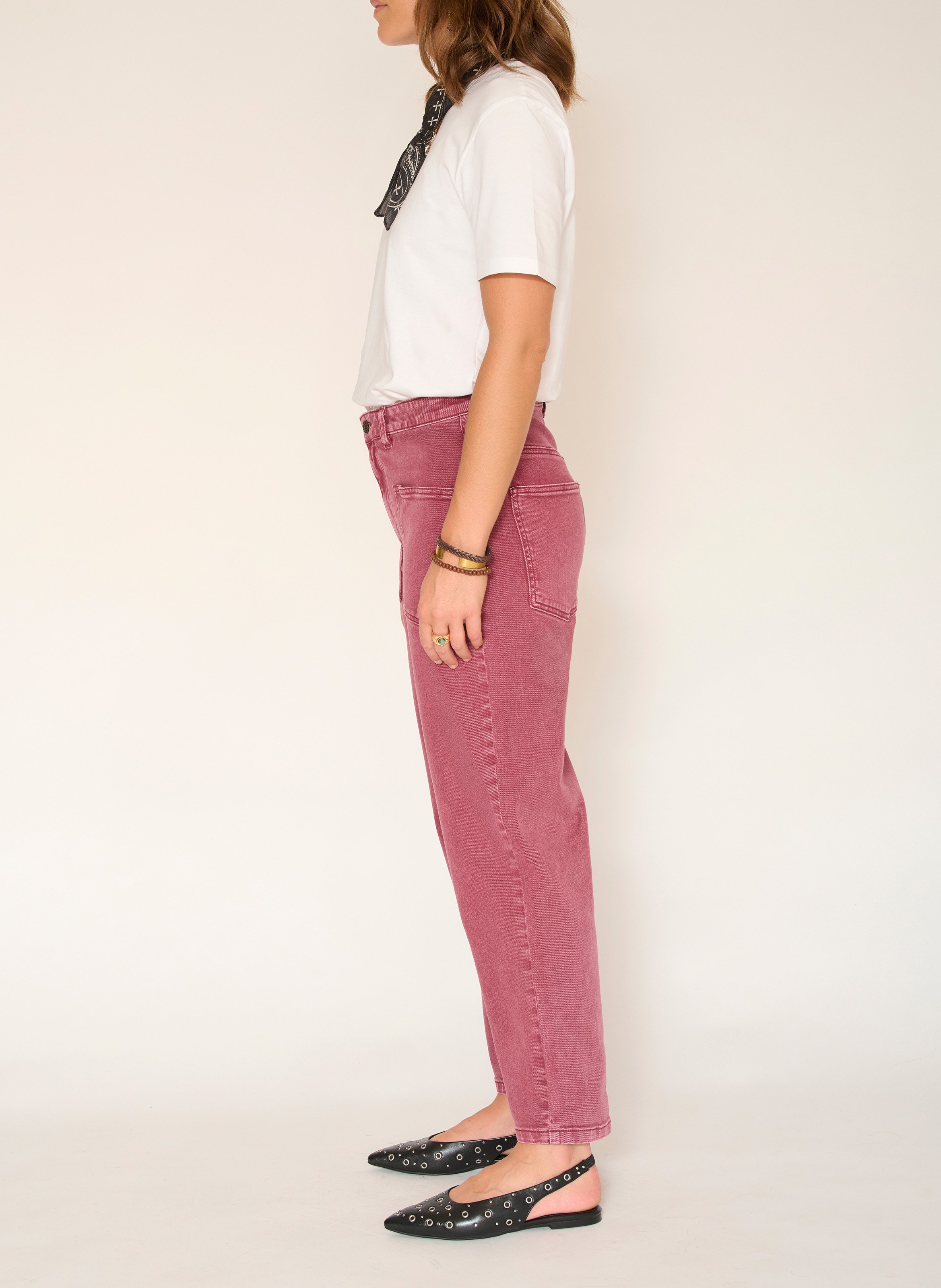 Jean slim en coton mélangé MKT Rouge