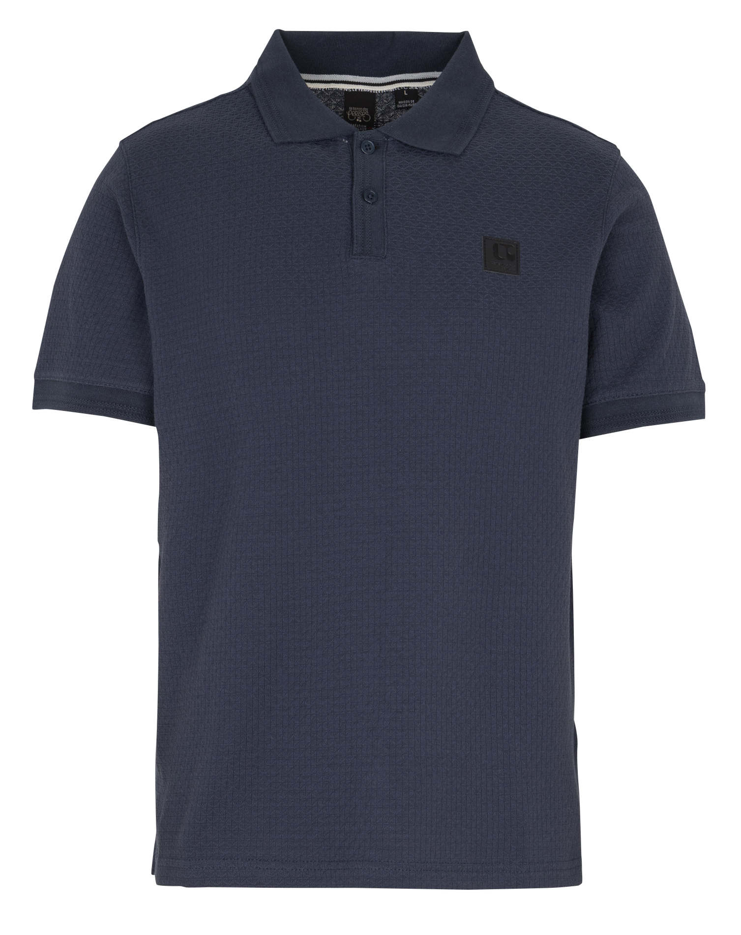 Short-sleeved jacquard cotton polo LE TEMPS DES CERISES Blue