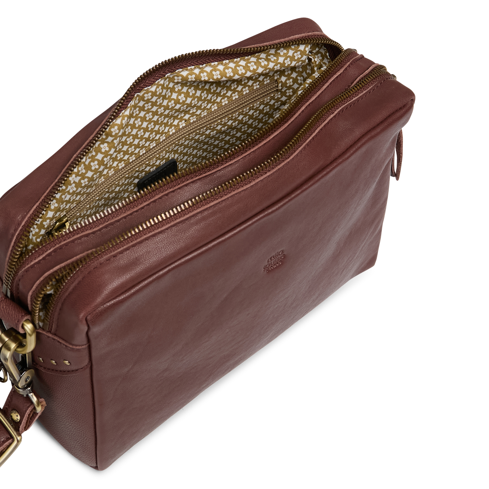 Leren clutch MILA LOUISE Bruin