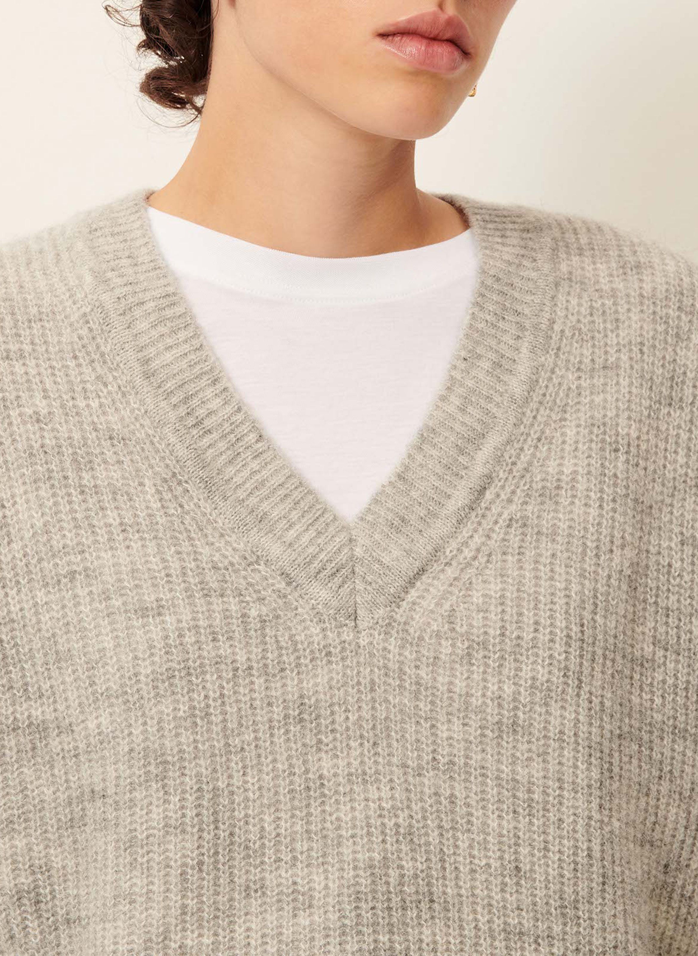 Pull oversize en alpaga mélangé SESSUN Gris