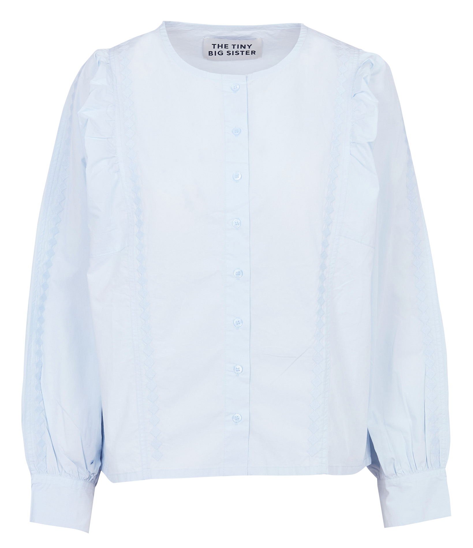 Loose-fit cotton shirt with round neck THE TINY BIG SISTER Blue