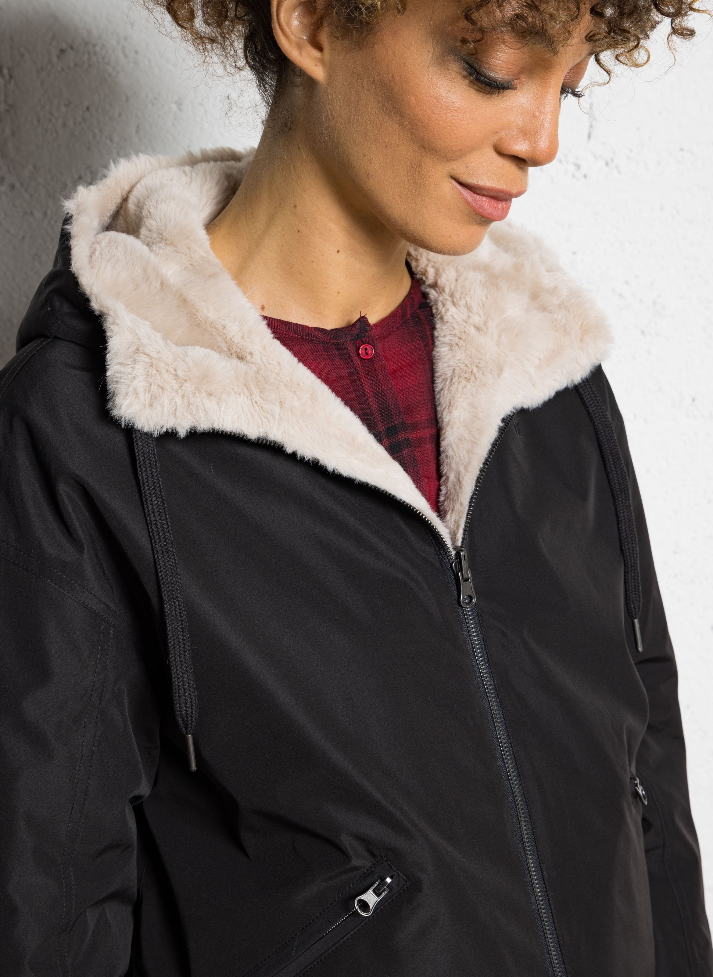 Parka courte réversible SUD EXPRESS Noir