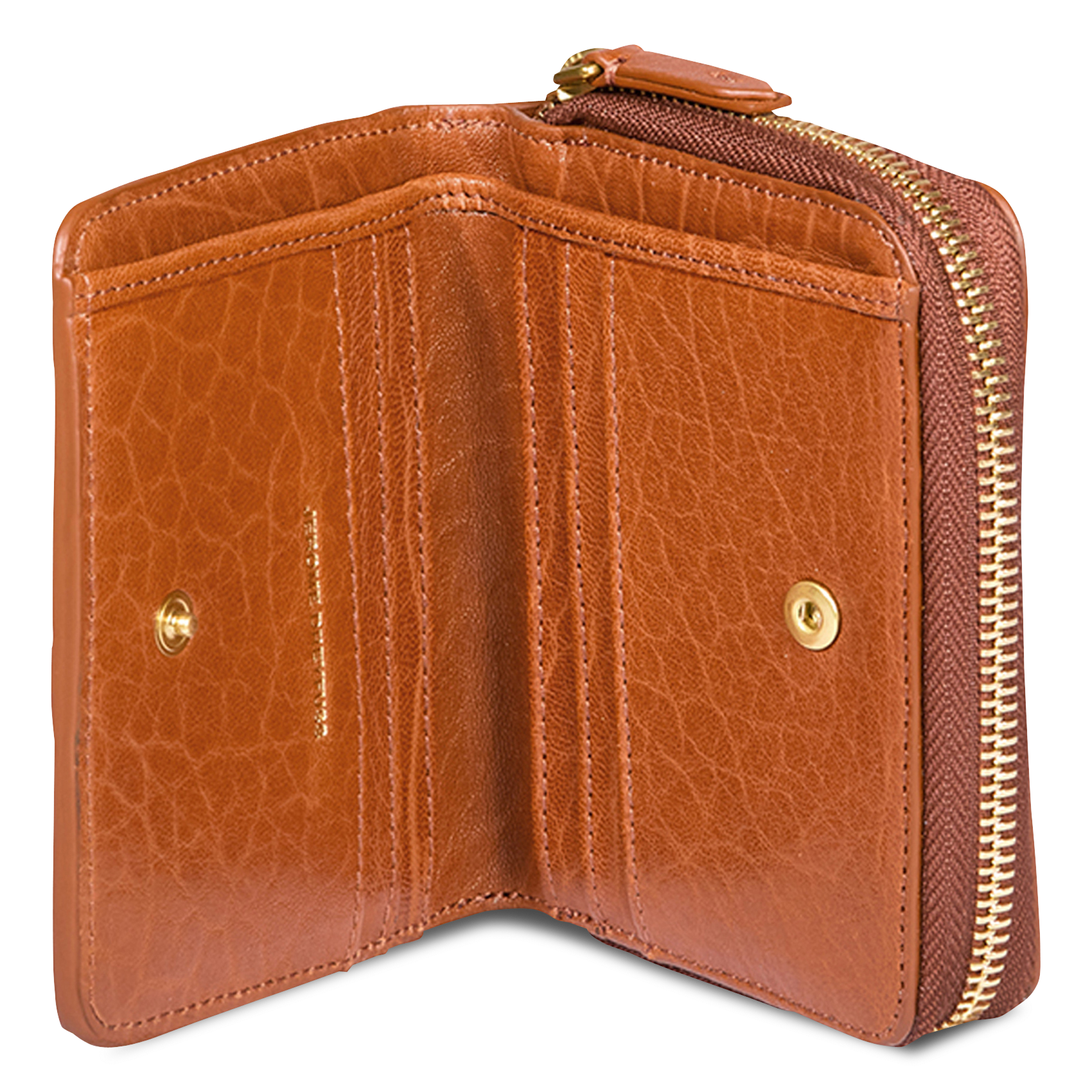 Portefeuille zippé en cuir JEROME DREYFUSS Marron