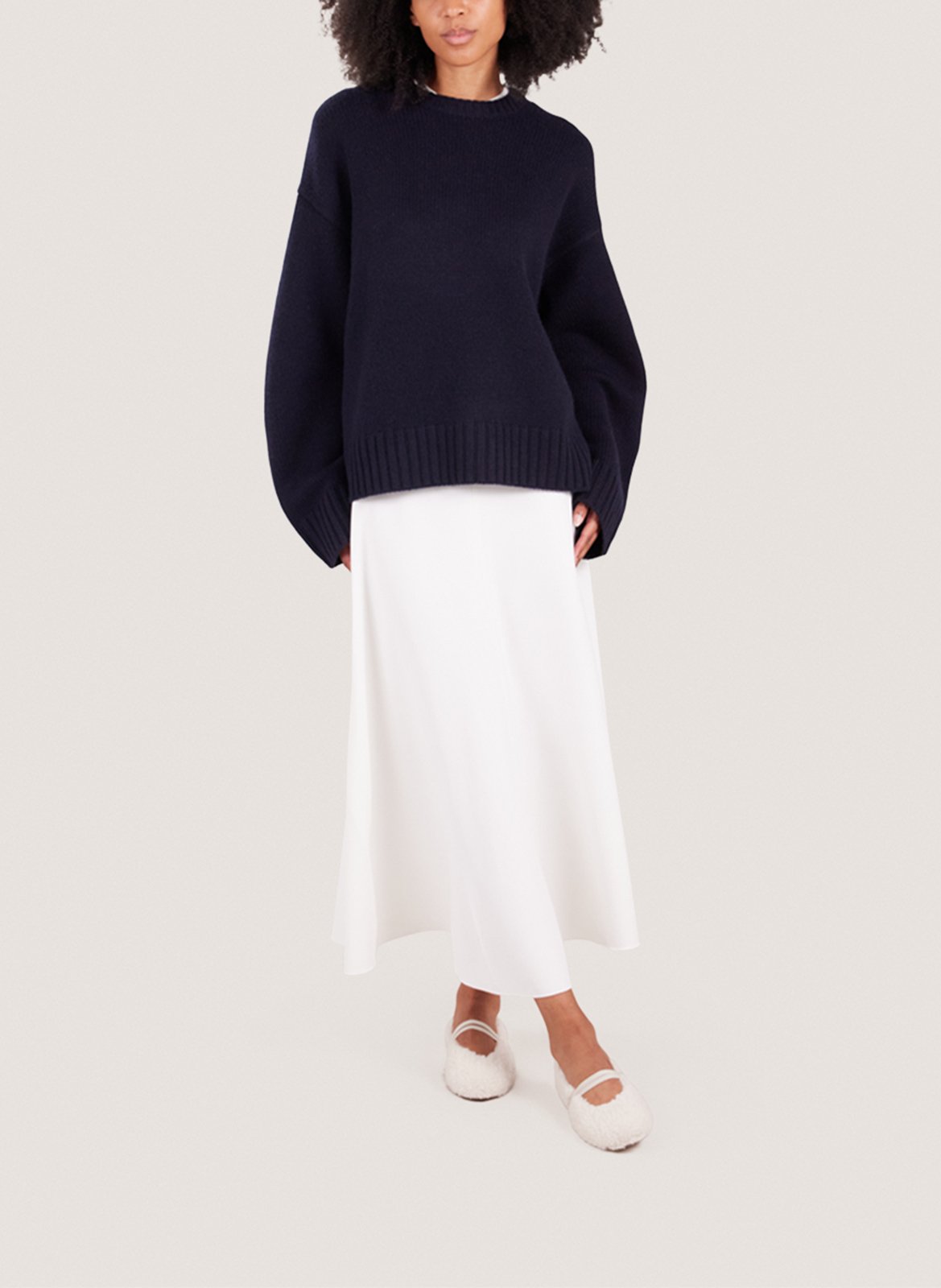 Fur-effect ballet flats JONAK White