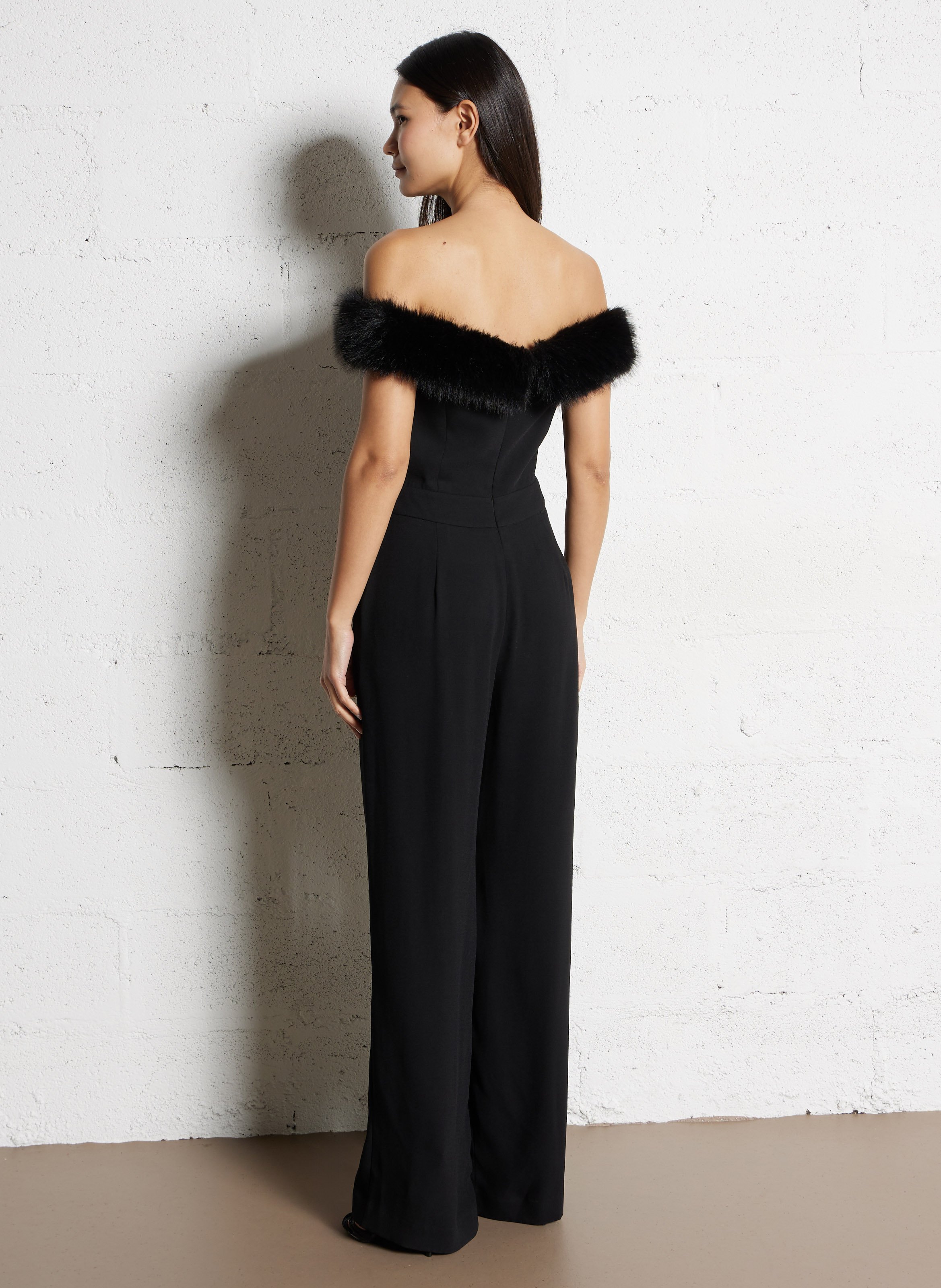 Rechte jumpsuit met boothals IKKS Zwart