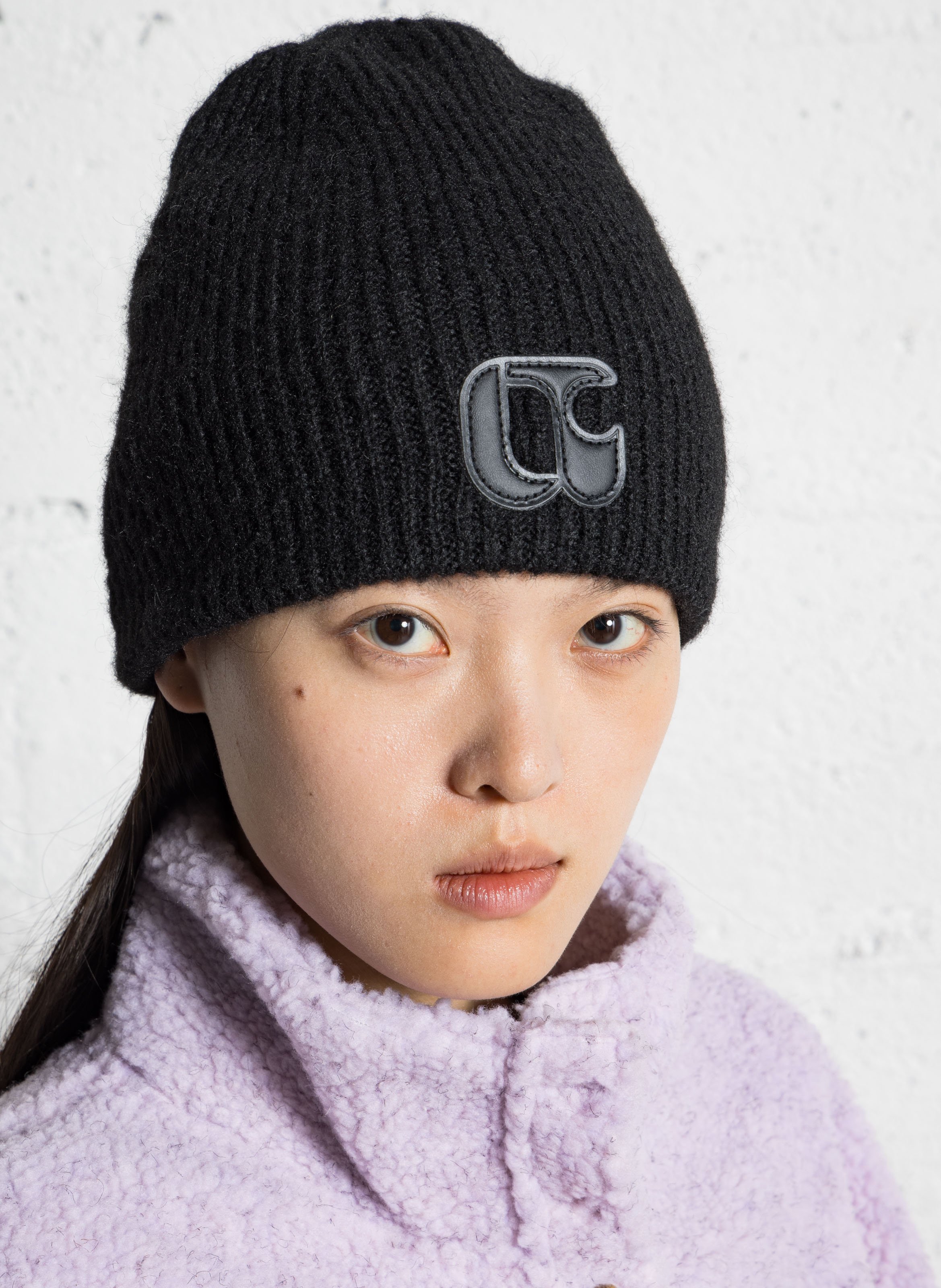 Effen muts van tricot LE TEMPS DES CERISES Zwart