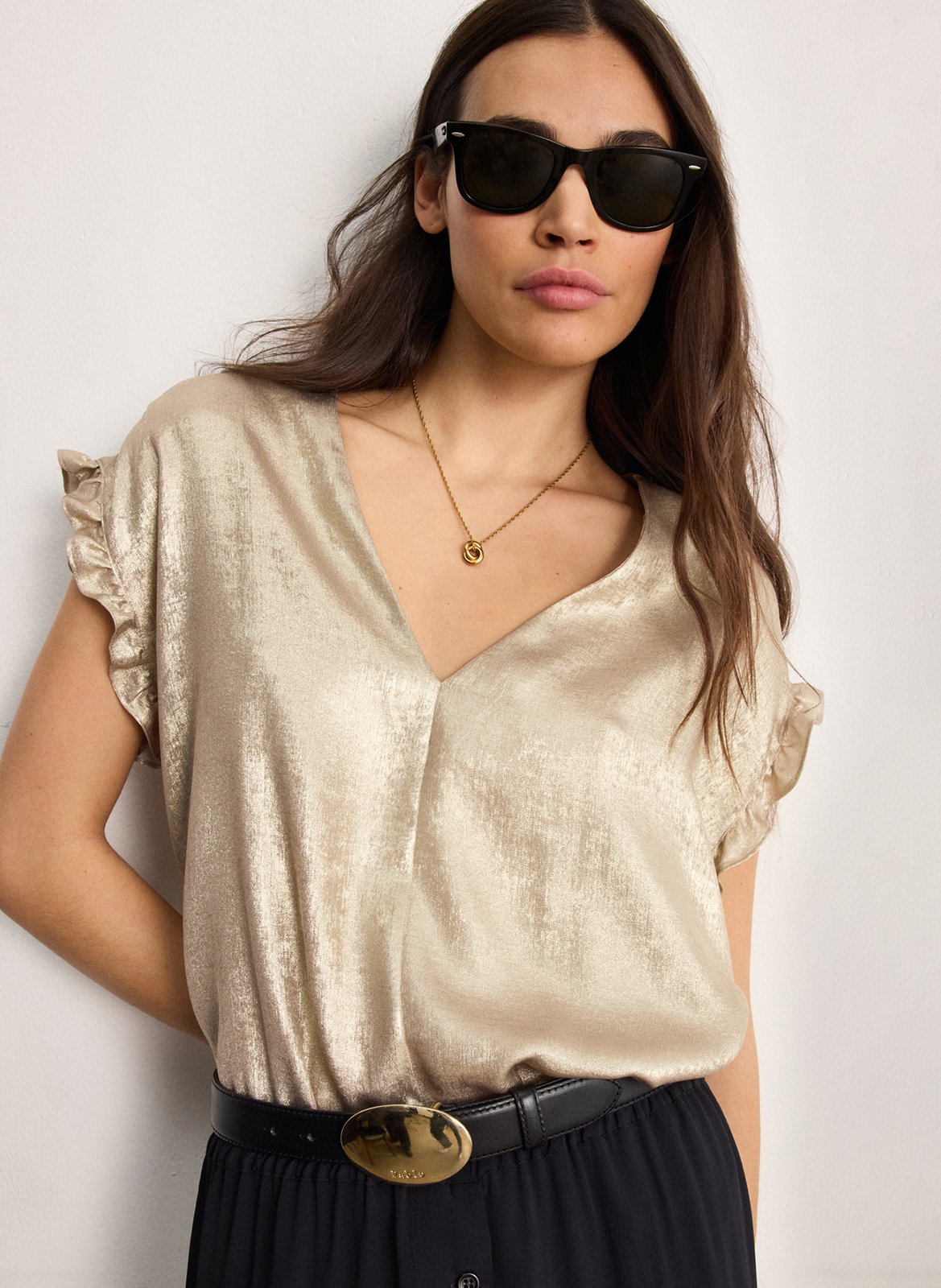 Effy - Oberteil mit V-Ausschnitt PABLO Golden