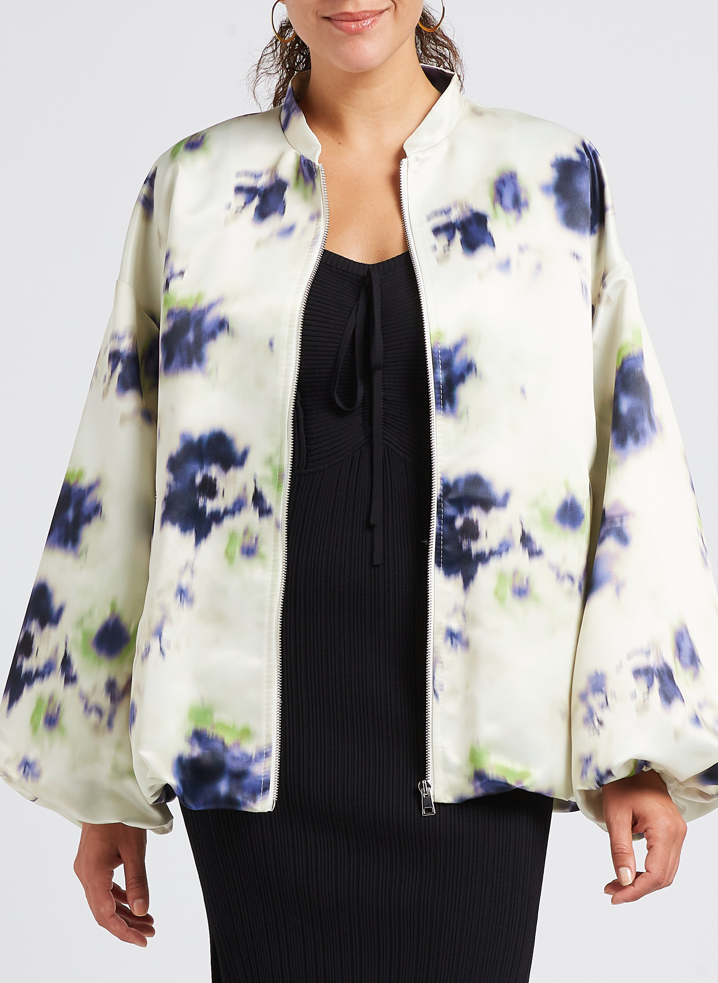 Blouson mit Rundhalskragen und Print IMPERIAL Weiss