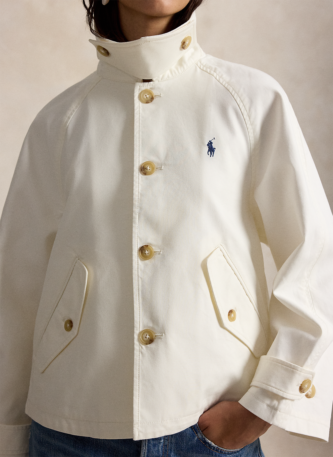 Veste ample en coton POLO RALPH LAUREN Beige