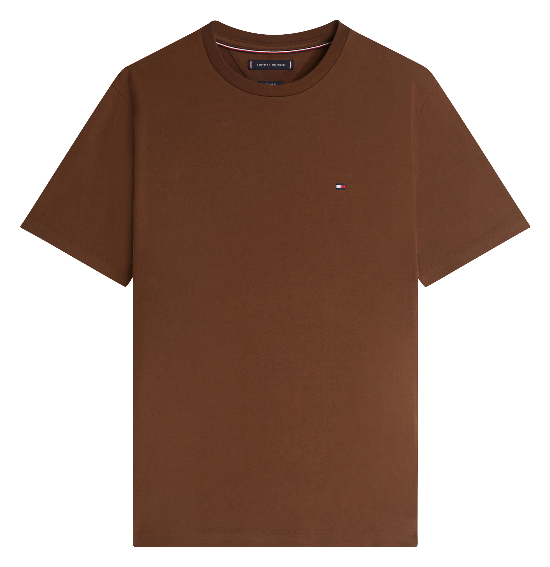 Round-neck cotton T-shirt TOMMY HILFIGER Brown