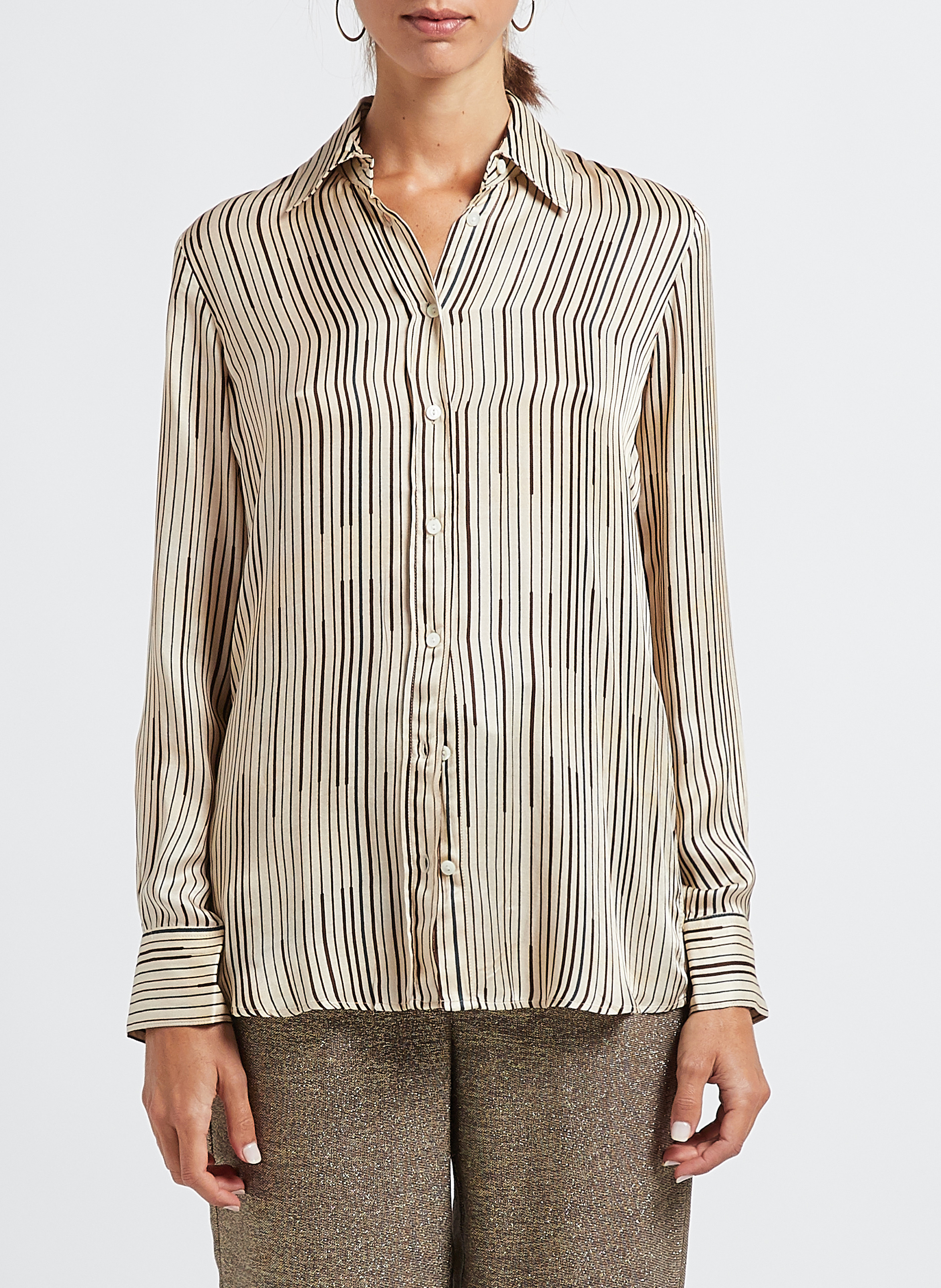 Chemise col classique rayée DIEGA Beige