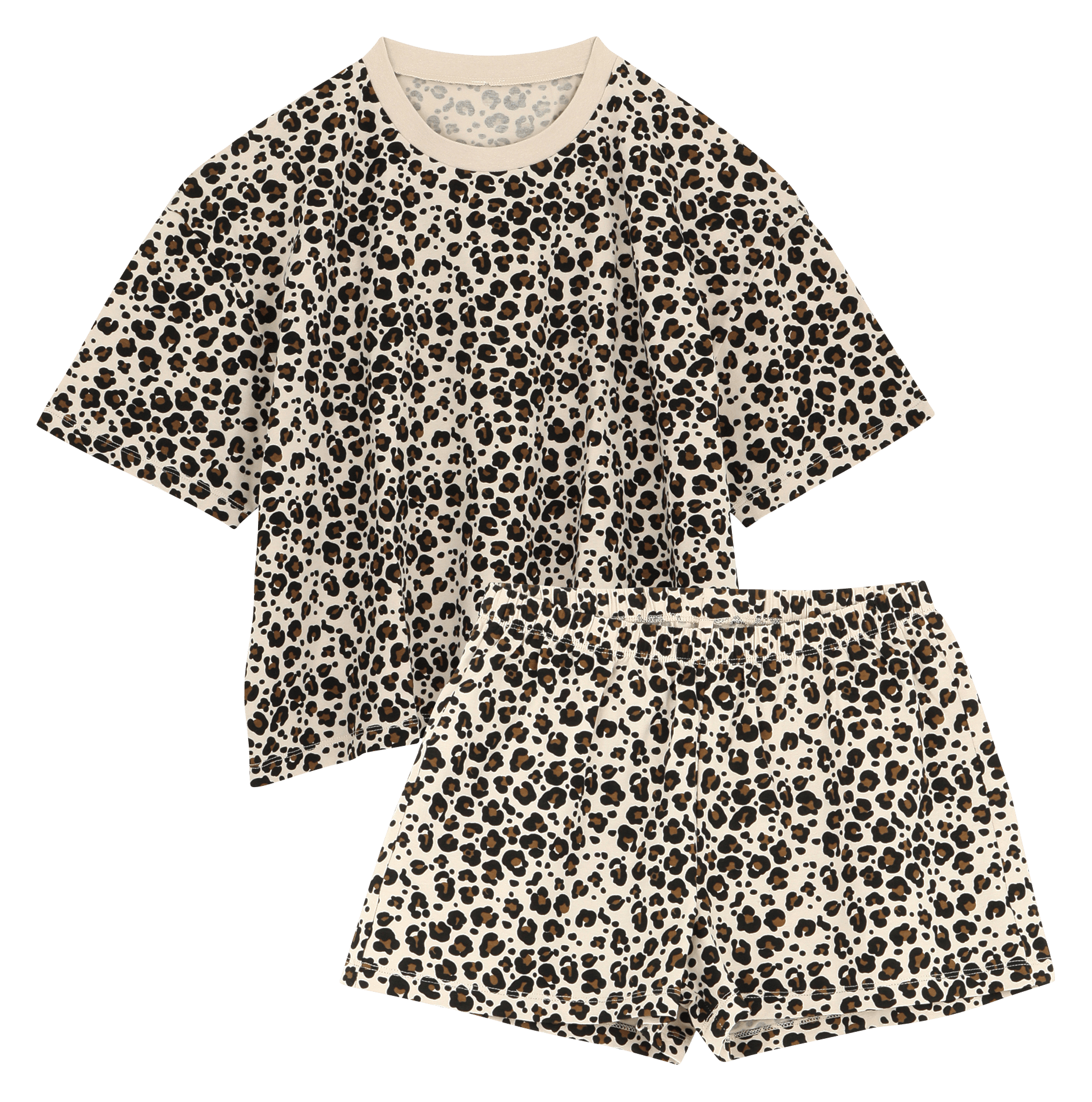 Ensemble de pyjama en coton bio mélangé imprimé WE ARE JOLIES Beige