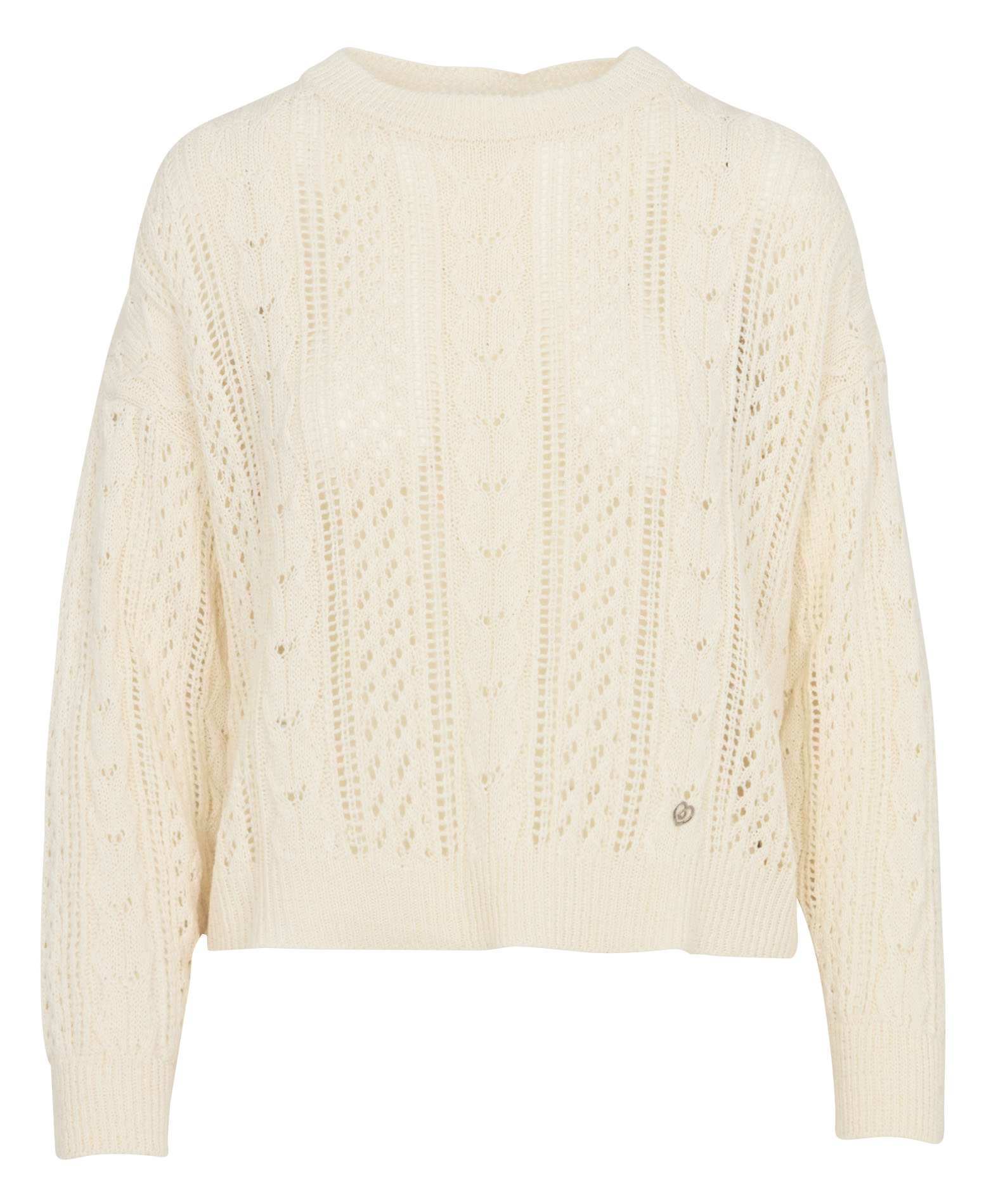 Straight cotton-blend sweater with round neck PLEASE White