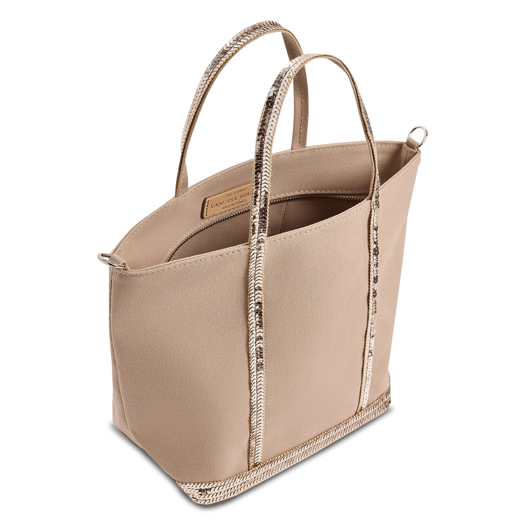 Mini-Shopper aus Baumwolle mit Pailletten VANESSA BRUNO Braun